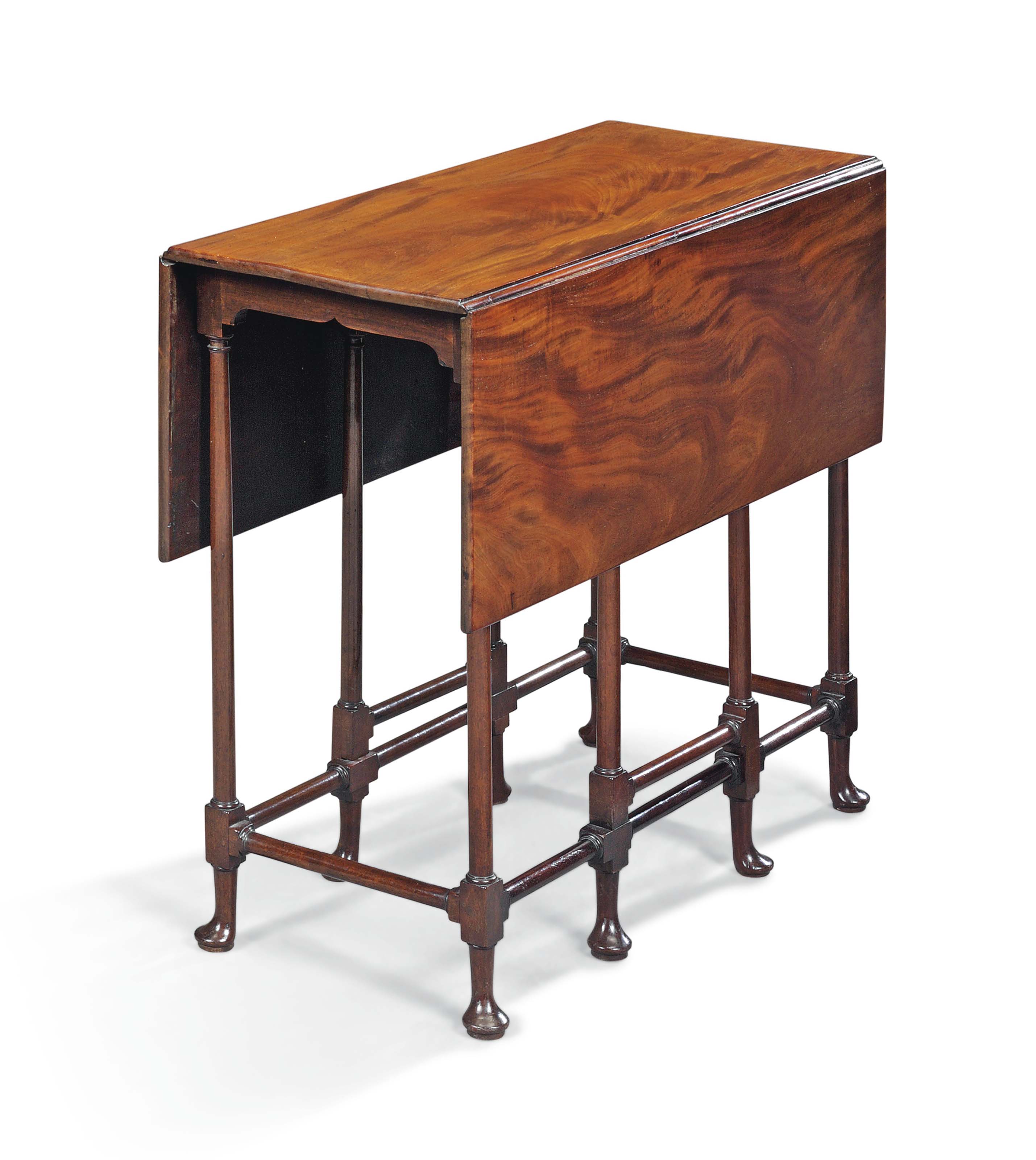 A GEORGE II MAHOGANY SPIDER GATE-LEG DROP-LEAF TABLE , MID ...