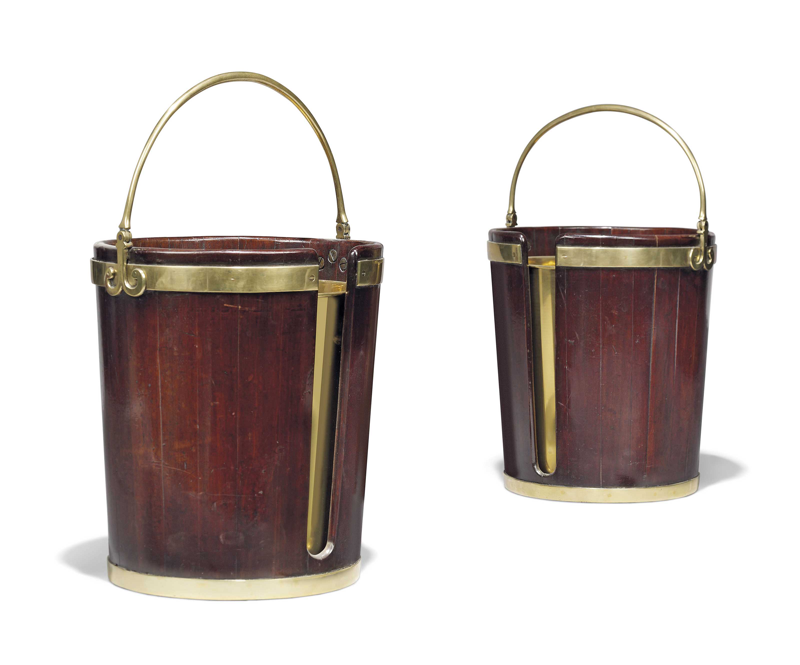 A PAIR OF IRISH III BRASSBOUND MAHOGANY PLATE BUCKETS , CIRCA 1770 Christie's