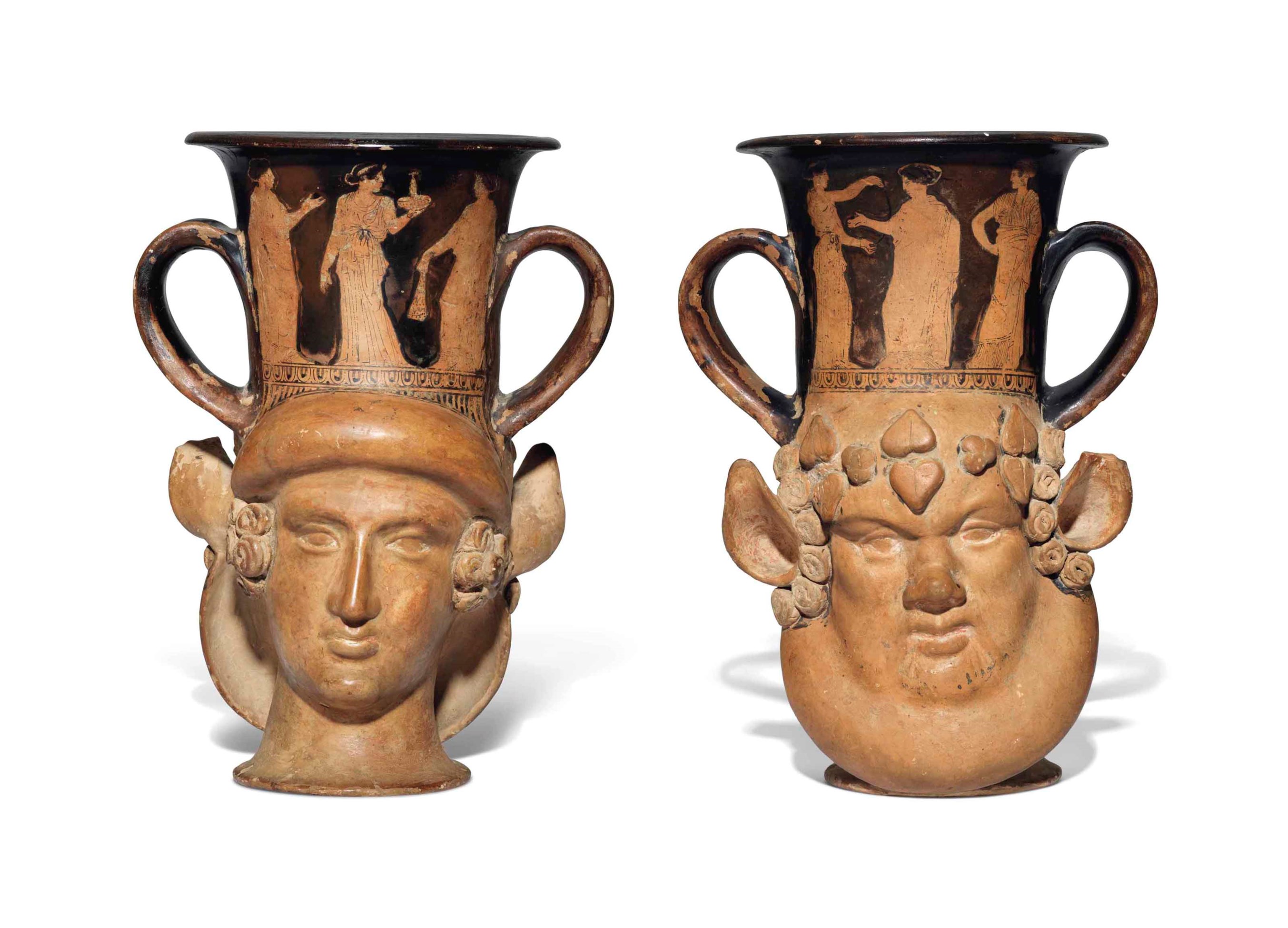 AN ATTIC REDFIGURED JANIFORM KANTHAROS, ATTRIBUTED TO THE SPETIA CLASS