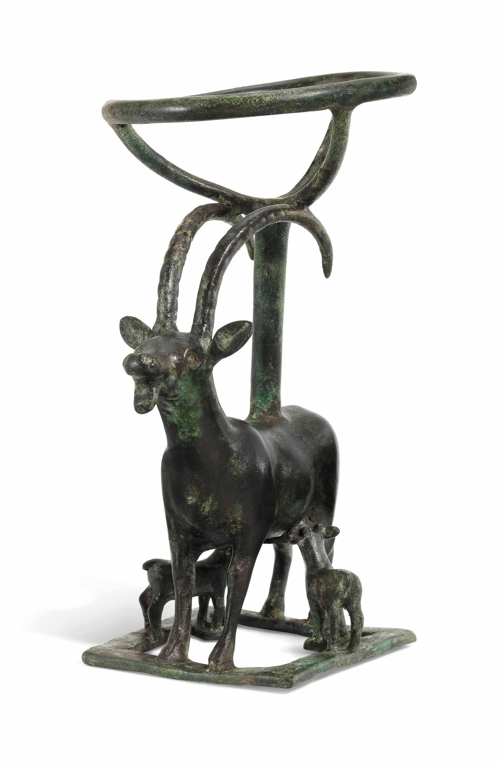 A BACTRIAN BRONZE STAND , CIRCA LATE 3RD MILLENNIUM B.C. | Christie's