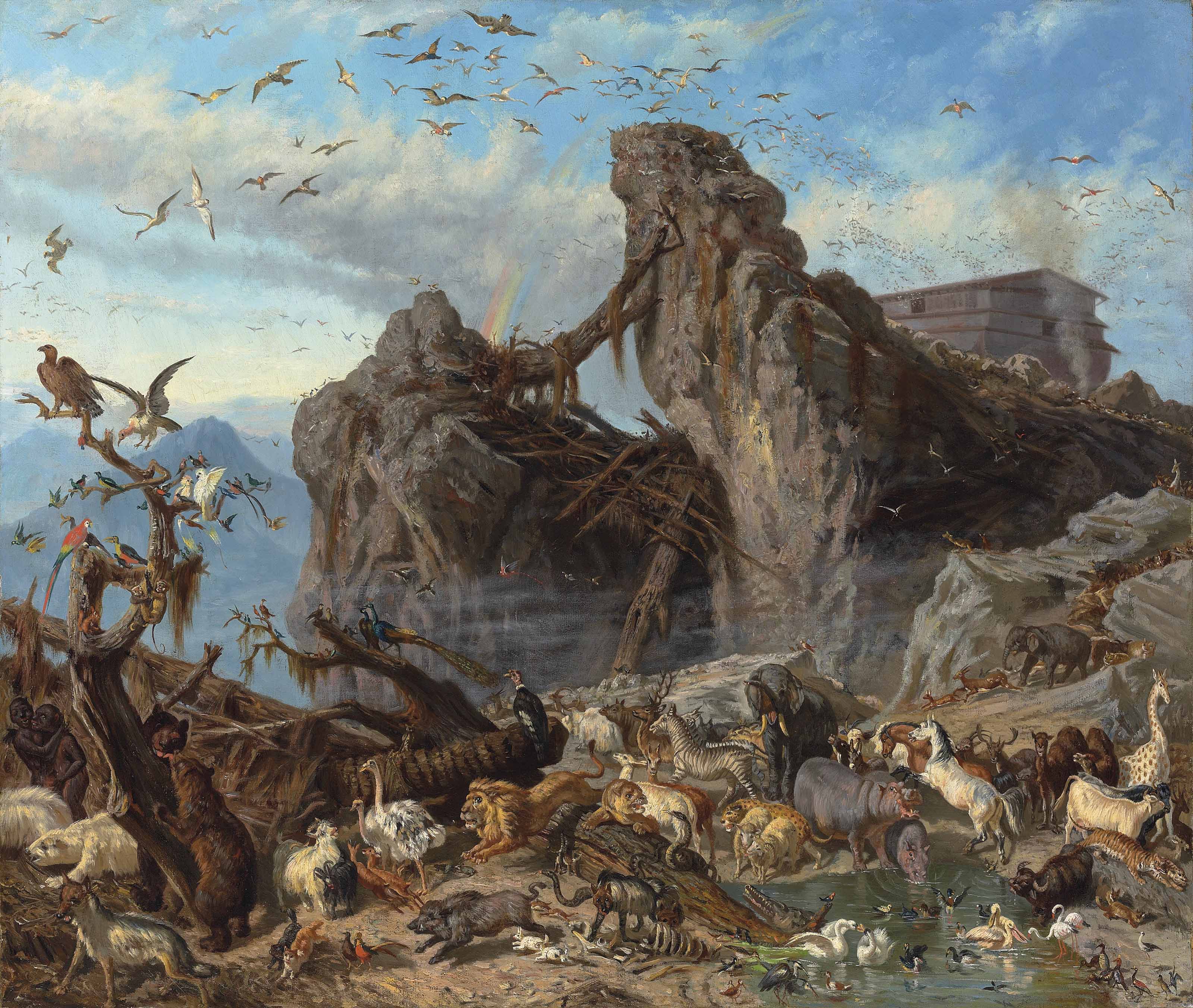 Filippo Palizzi Italian 1818 1899 After The Flood The Exit