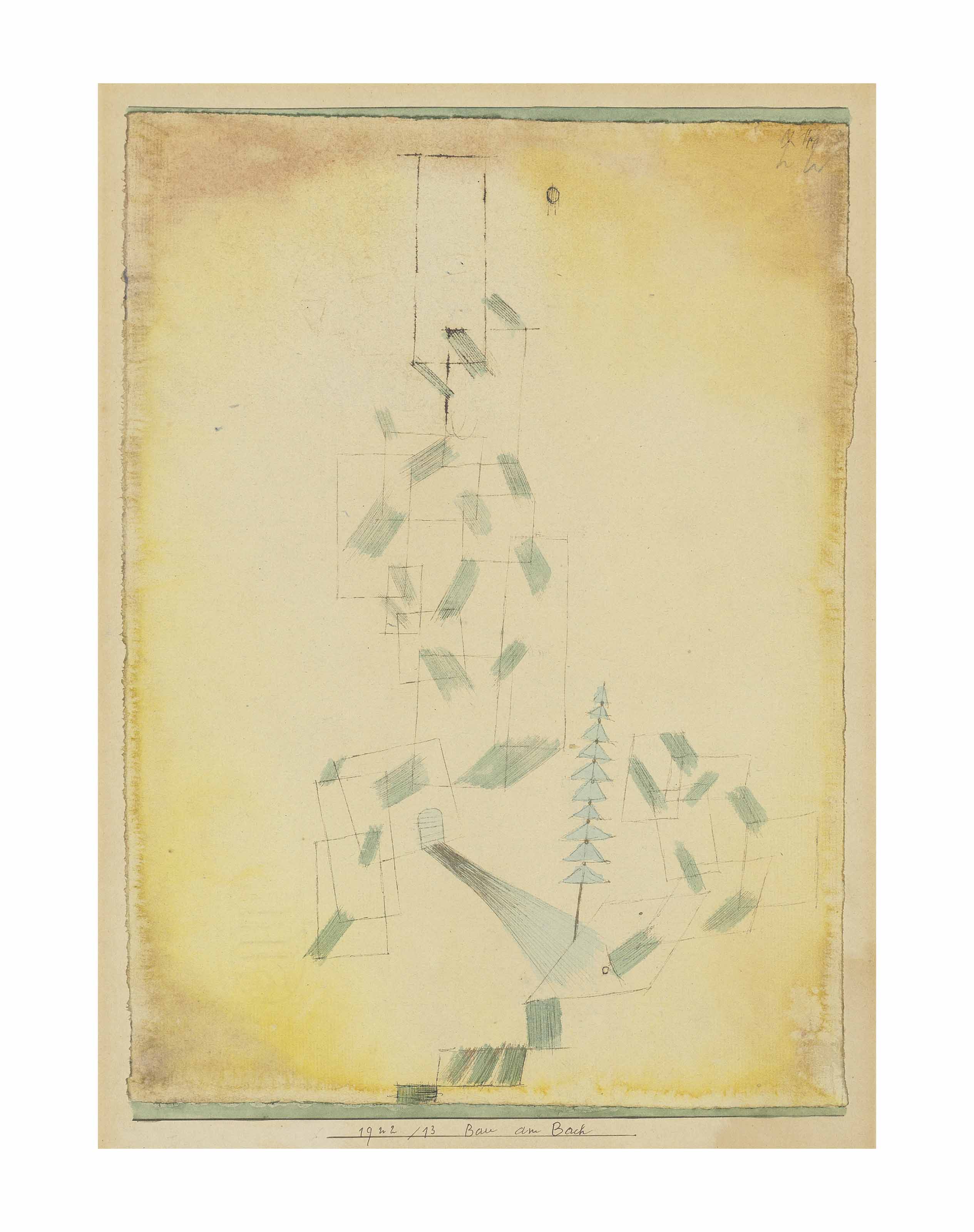 Paul Klee (1879-1940) , Baum am Bach (Construction by the ...
