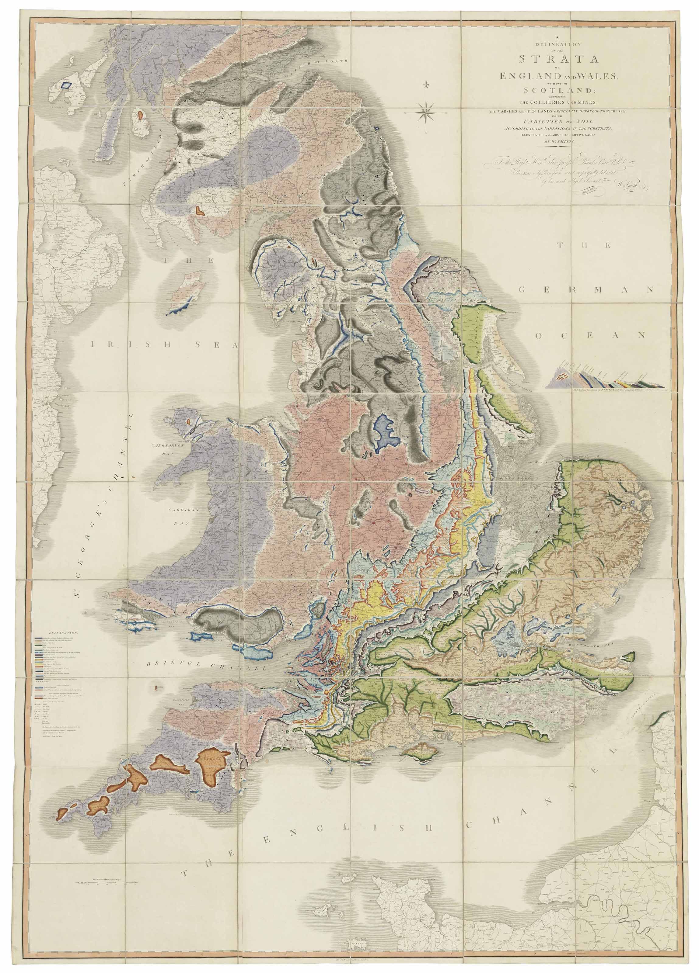 William Smith (1769-1830),&nbsp;A Delineation of the Strata of England and Wales, with part of Scotland. 1815.&nbsp;Sold for &pound;62,500 on 13 December 2017 at Christie&rsquo;s in London
