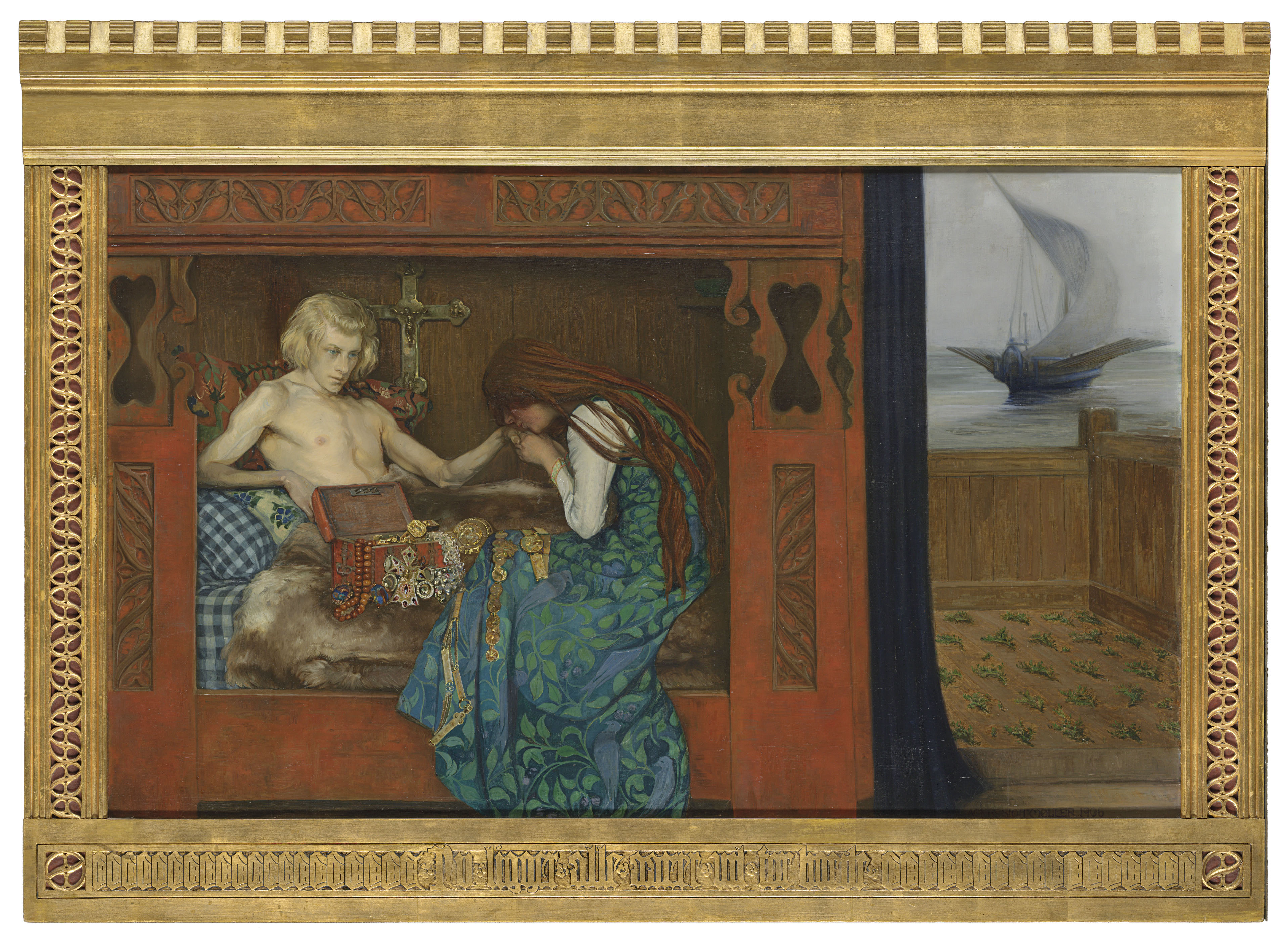 Agnes Slott-Moller, Faestemanden dor (The Dying Betrothed), 1906, sold for £118,750 on 18 October 2017 at Christie's in London