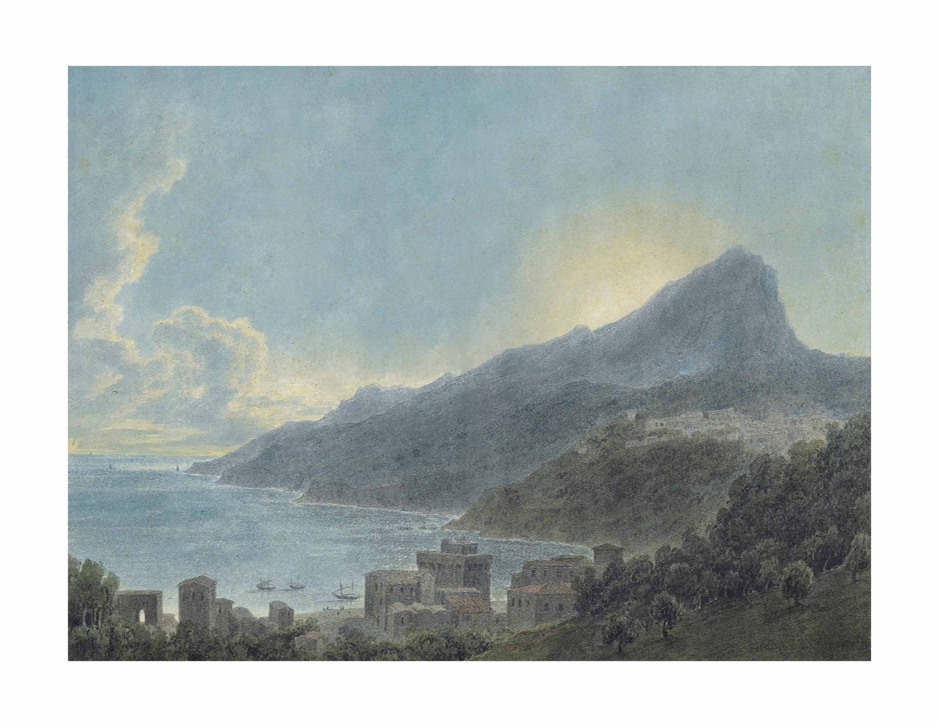 John Robert Cozens (London 1752-1797) , View of Vietri and ...