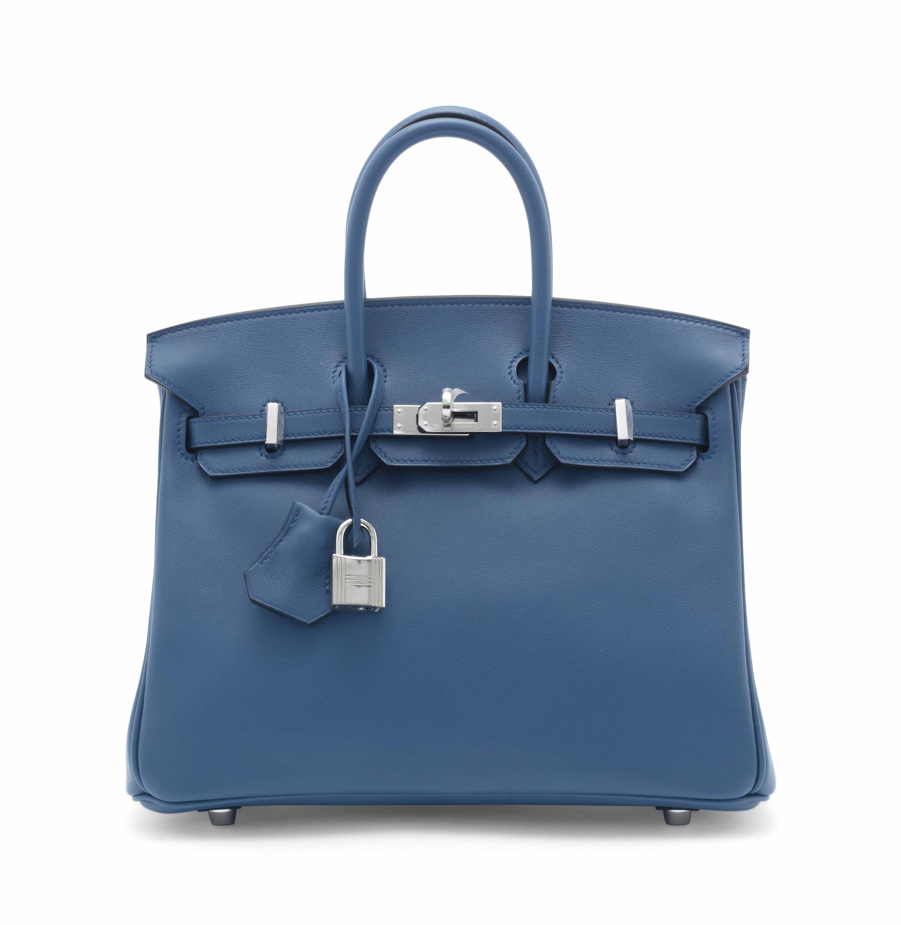 A BLEU AGATE SWIFT LEATHER BIRKIN 25 WITH PALLADIUM HARDWARE , HERMÃS, 2016 | Christie's