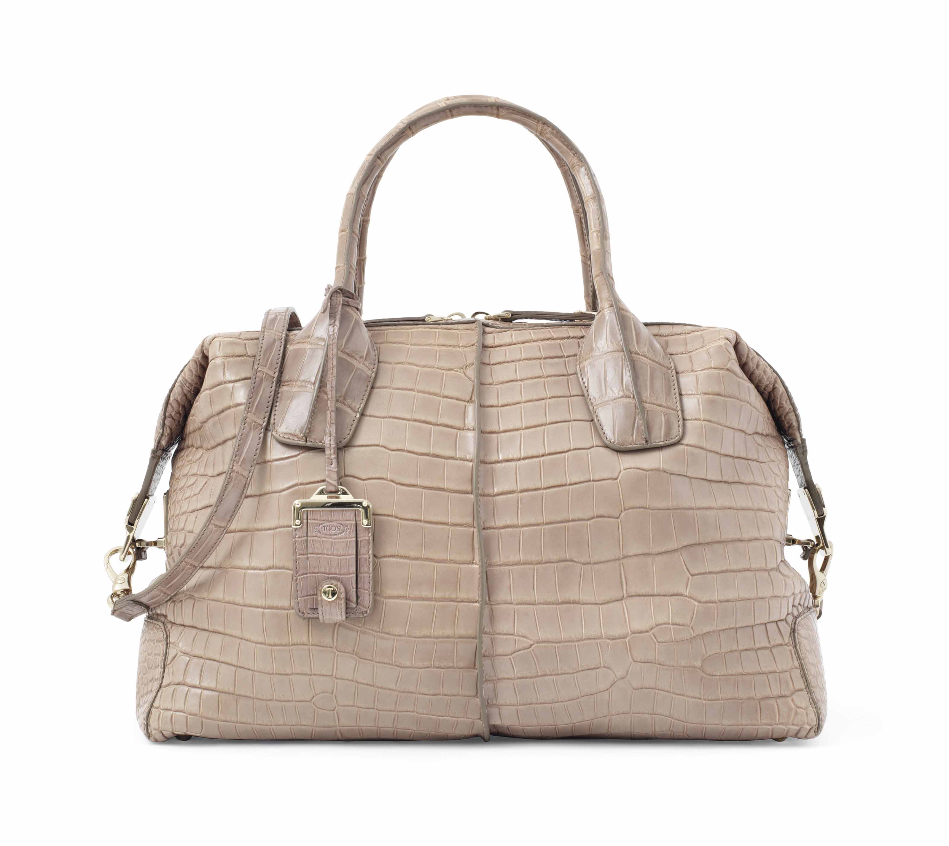 A Matte Alligator D-styling Luxury Bauletto Medium with Gold Har