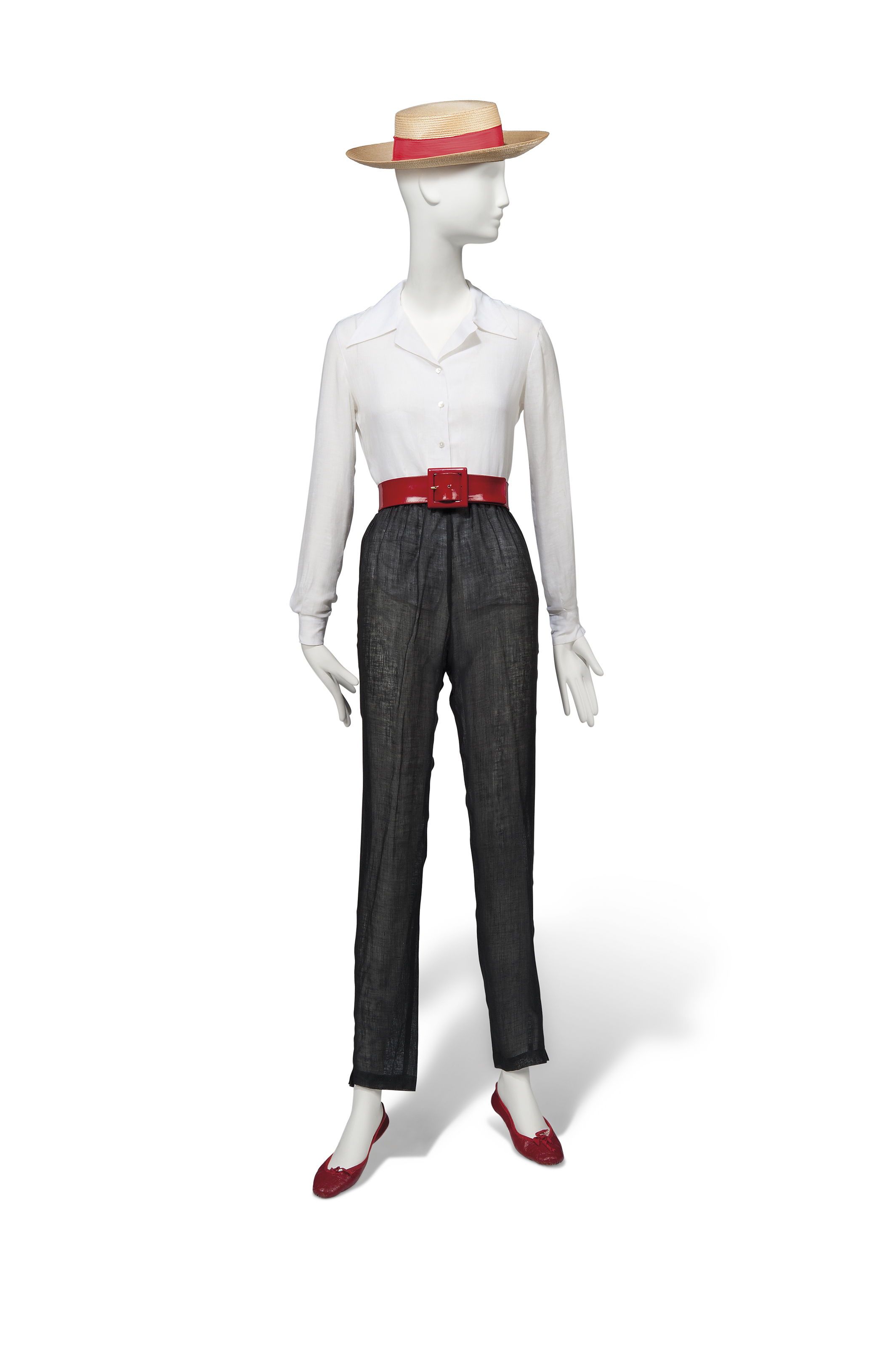 A CRISP WHITE LINEN SHIRT AND BLACK LINEN TROUSERS , BASILE AND MARISA PADOUAN, 1980S Christie's