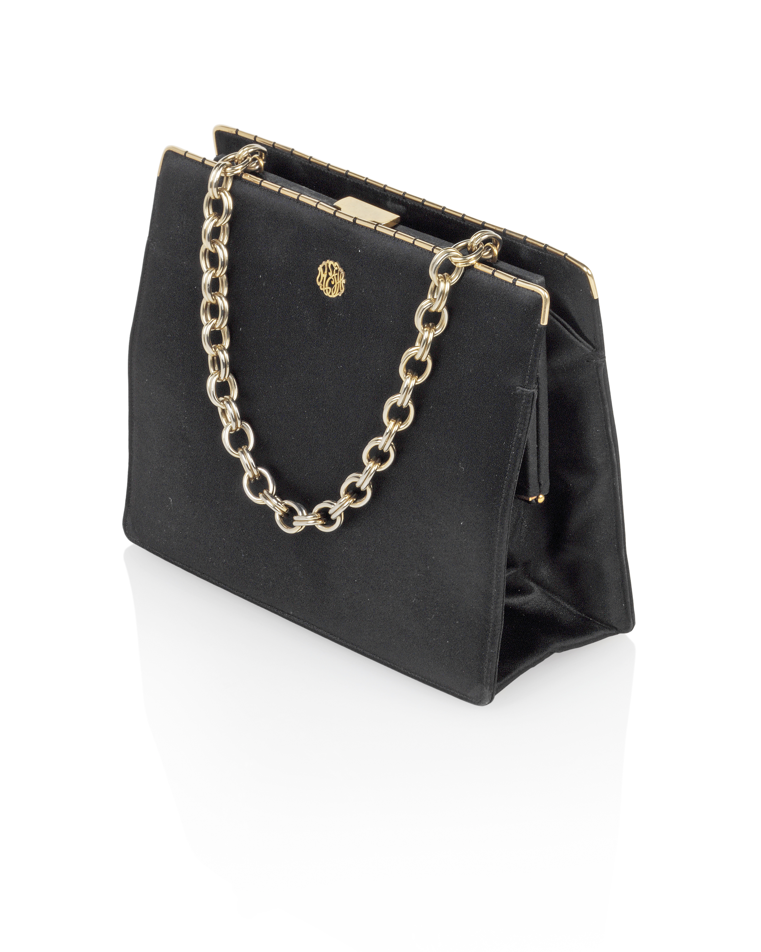 A Black Satin Evening Bag