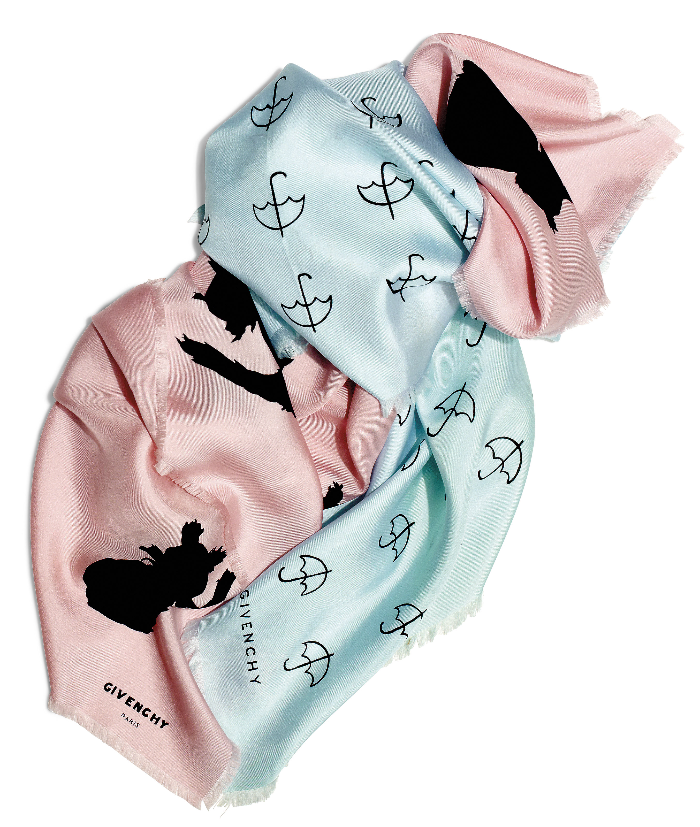 Two silk scarves, Givenchy. The first: 30  in (76  cm) square. Estimate: £500-800. This lot is offered in Audrey Hepburn: The Personal Collection on 27 September 2017  at Christie’s in London