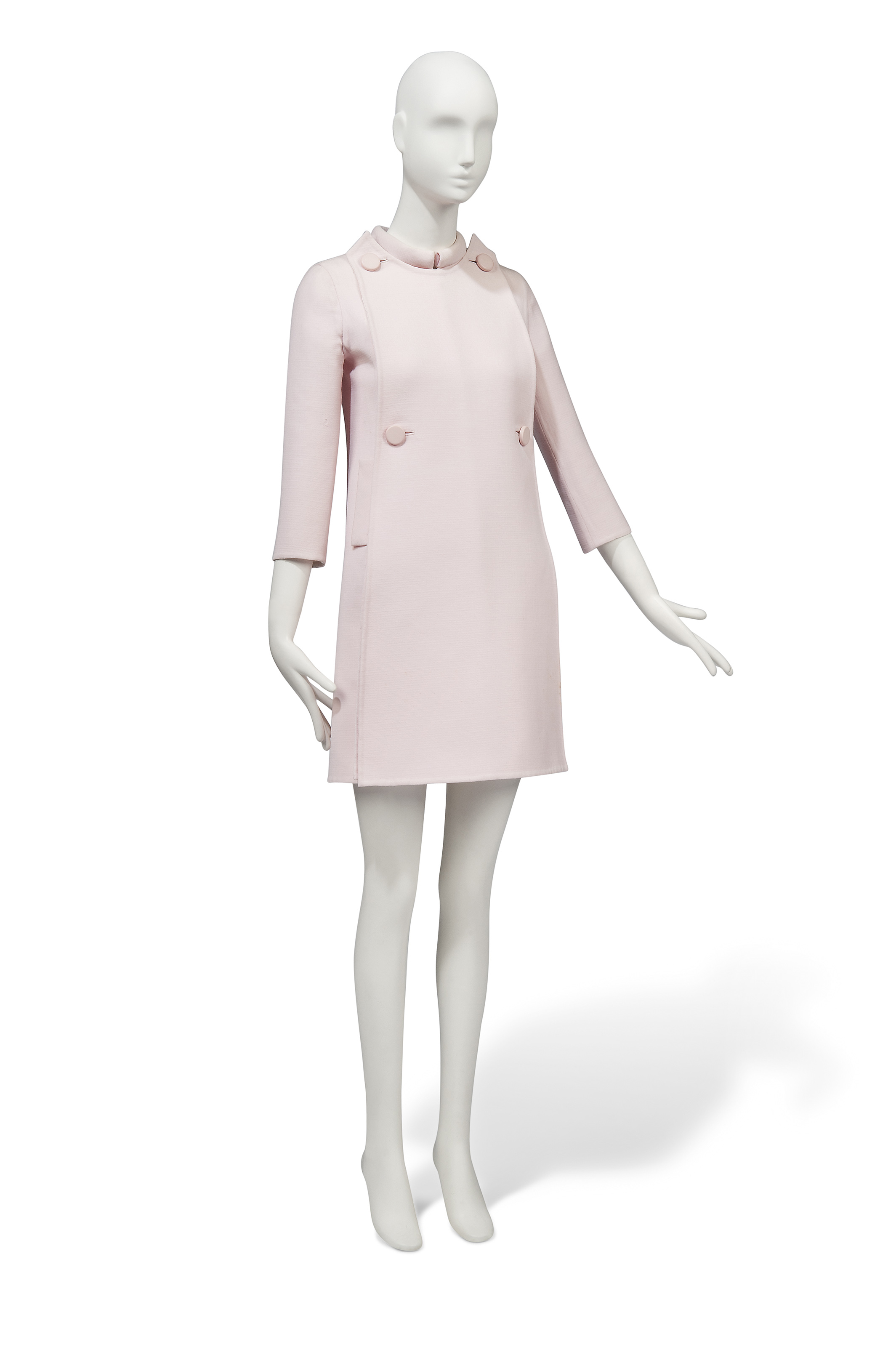 A ROSE PINK WOOL COAT, ANNE MARIE 