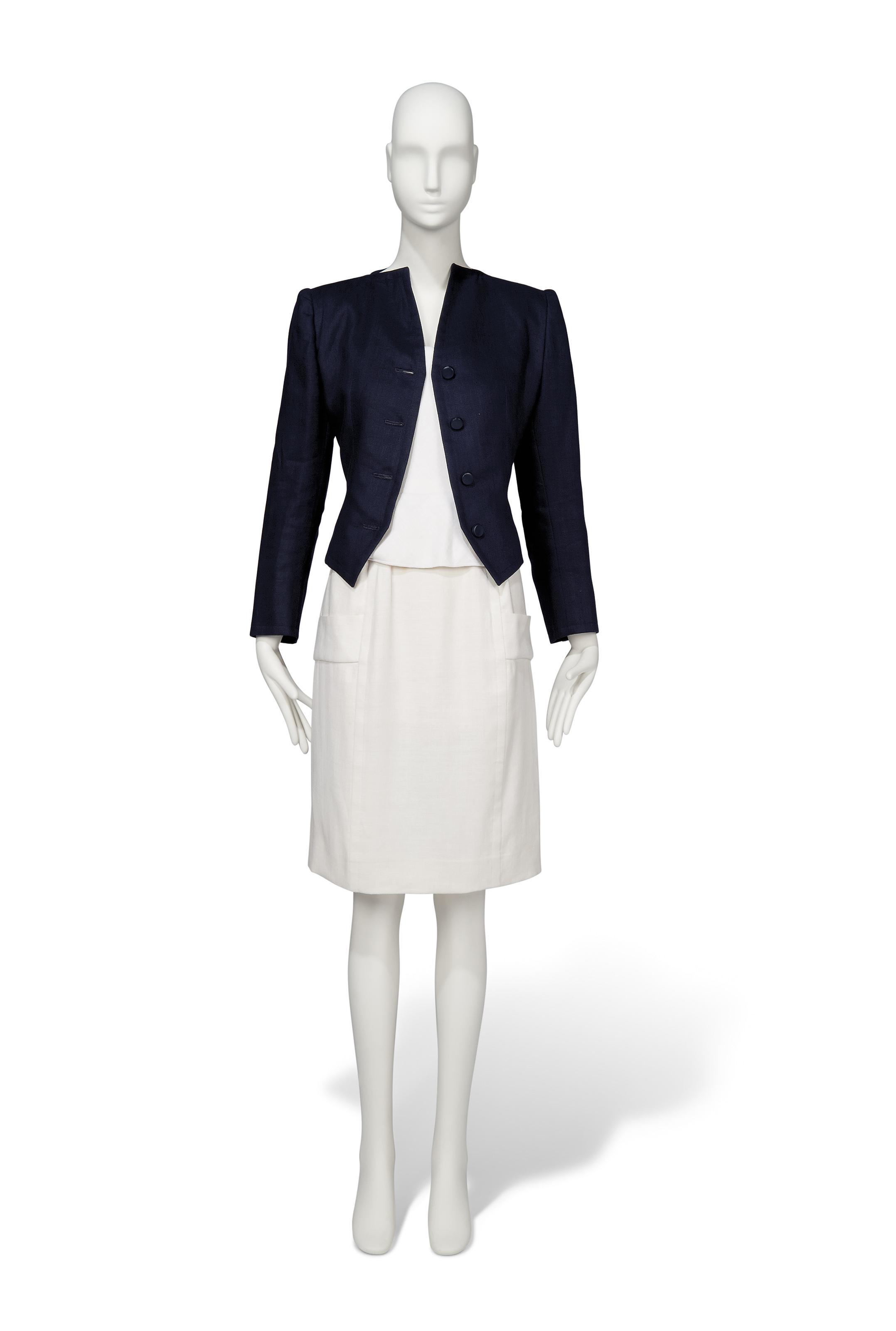 white linen short jacket