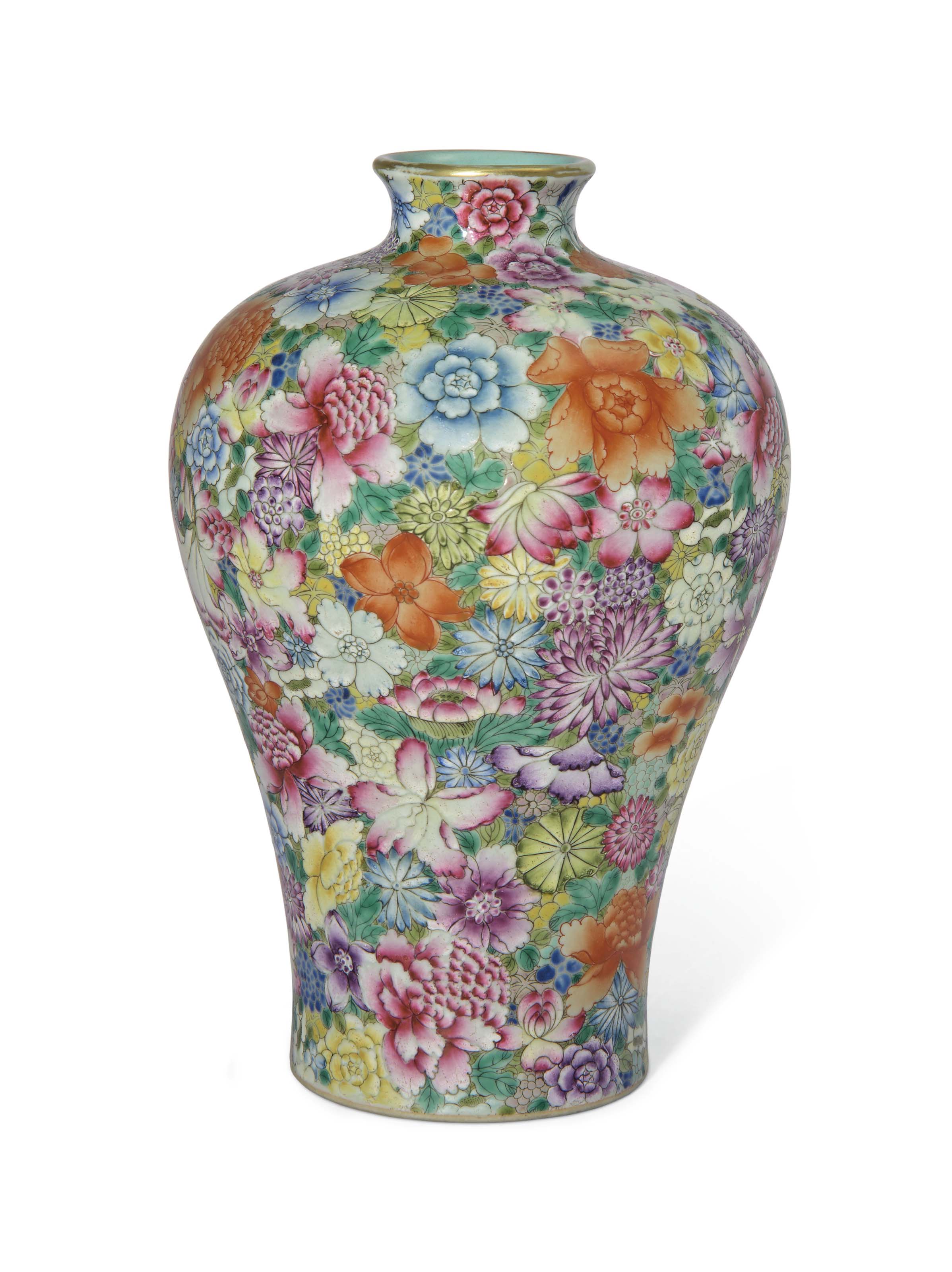 A FAMILLE ROSE MILLEFLEURS MEIPING VASE , 19TH20TH CENTURY Christie's