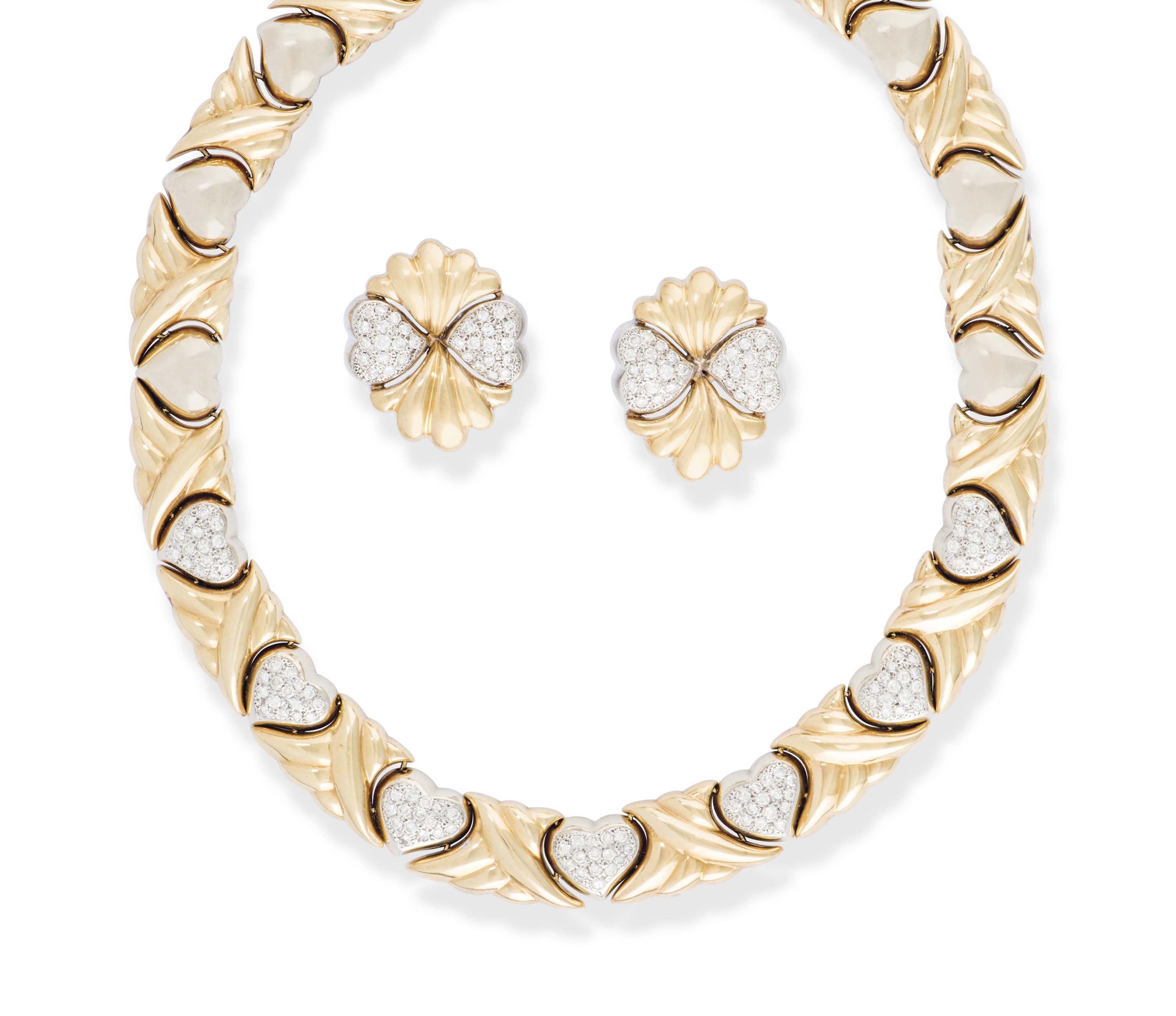 Diamond necklace and earring set on sale Clearance