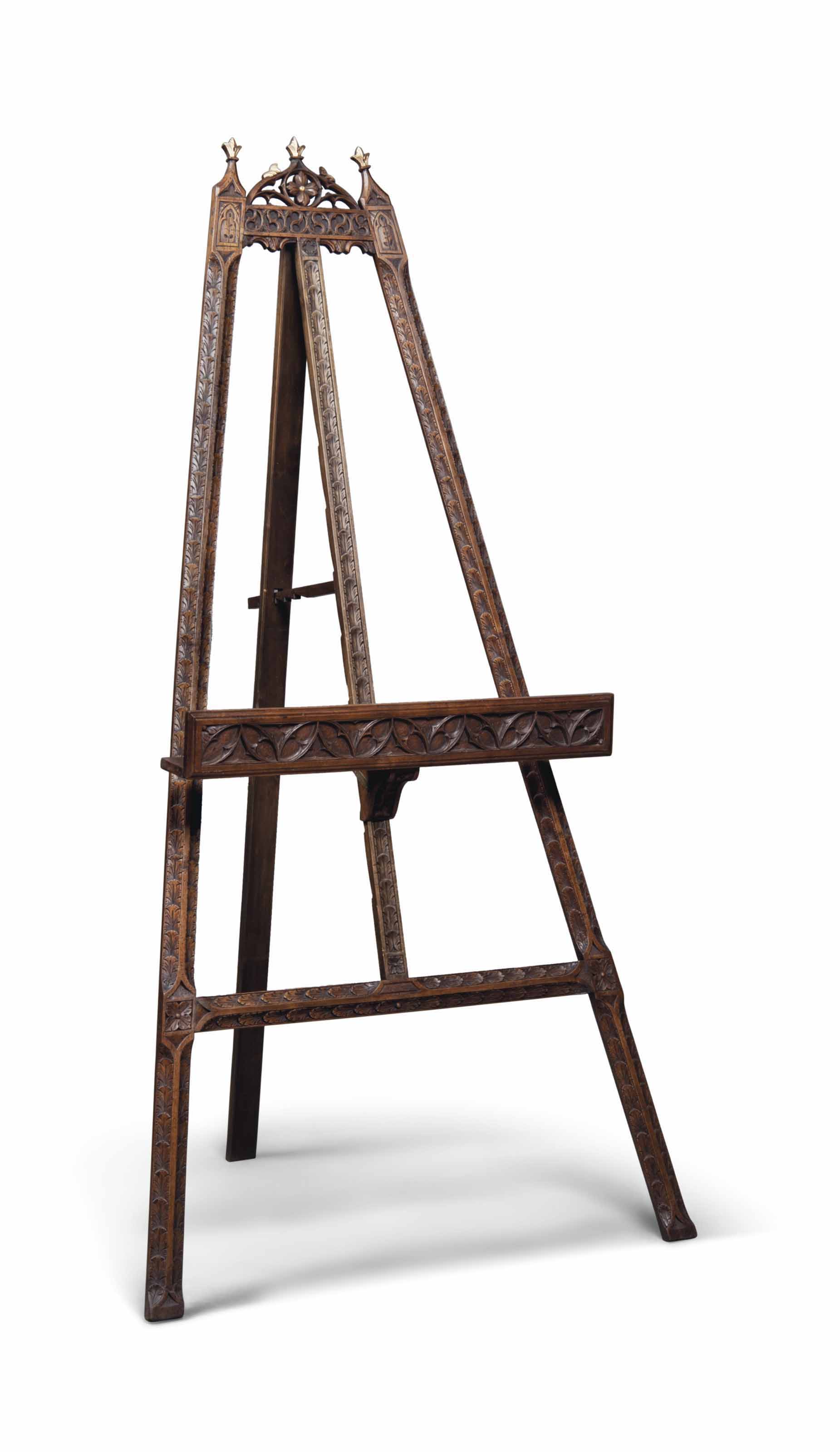 AN ITALIAN CARVED WALNUT GALLERY EASEL , LATE 19TH CENTURY Christie's