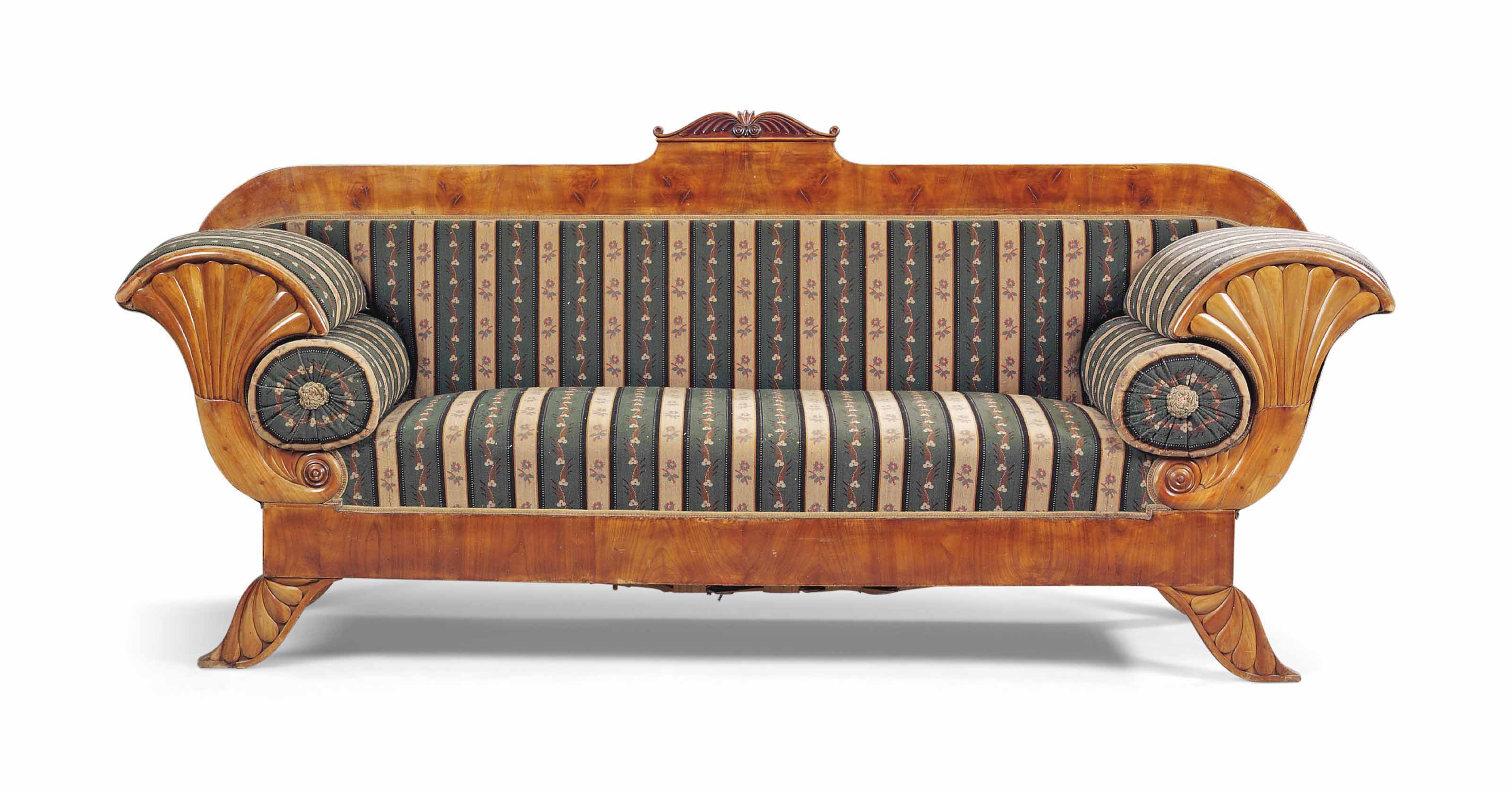 A BIEDERMEIER CHERRY WOOD SOFA