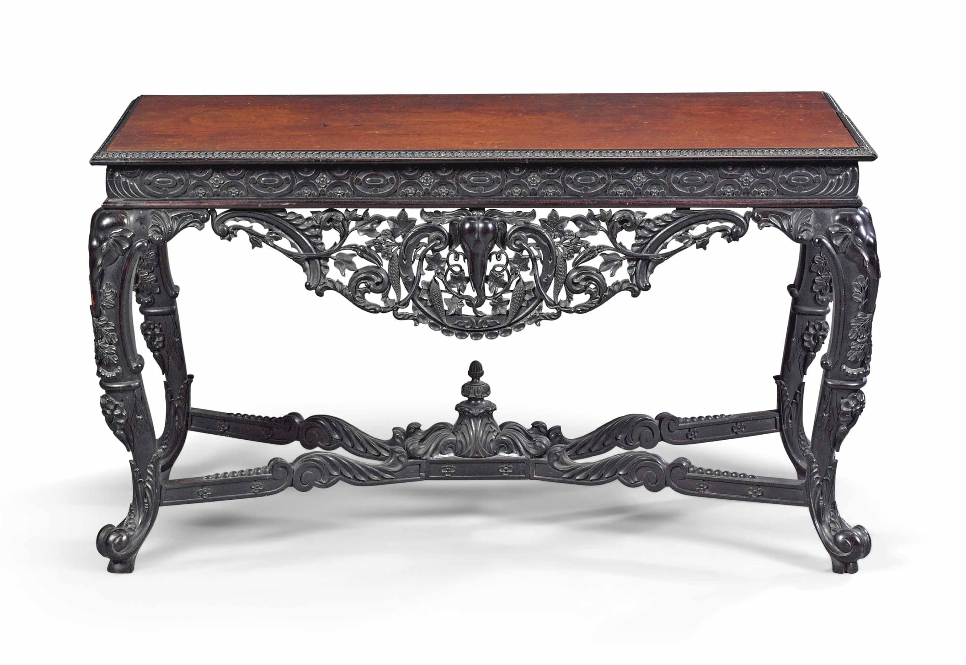 A Ceylonese Ebony And Satinwood Console Table Probably Galle