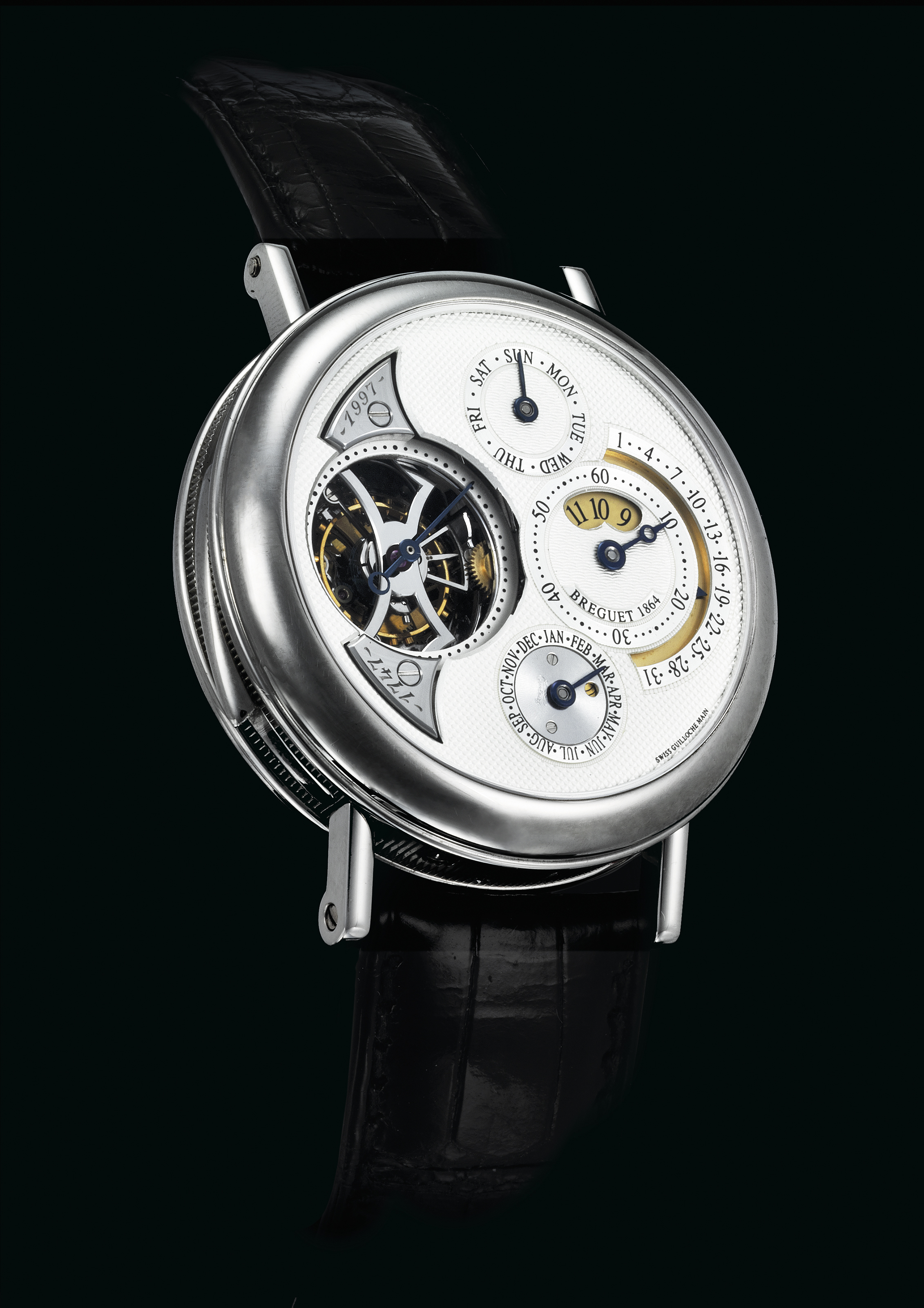 BREGUET. AN EXTREMELY RARE PLATINUM MINUTE REPEATING PERPETUAL CALENDAR