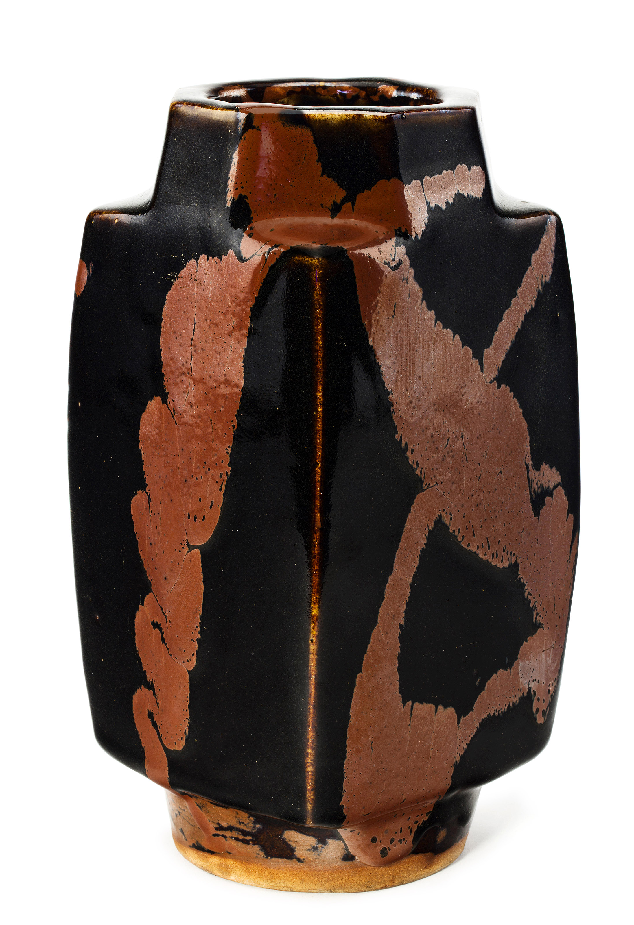 HAMADA SHOJI (1894 - 1978), A STONEWARE VASE WITH TENMOKU