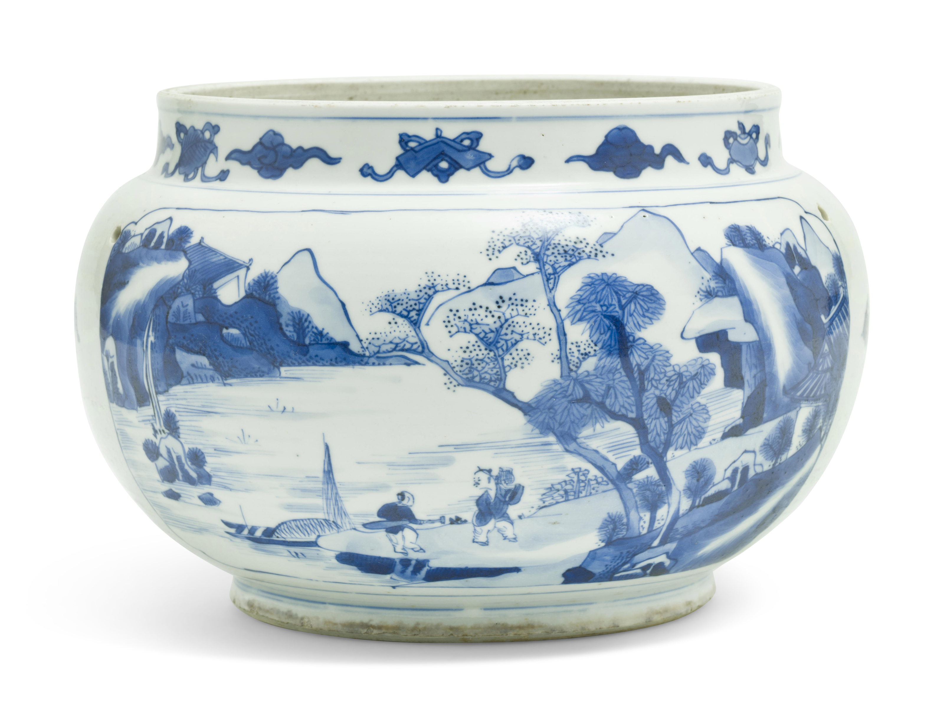 清康熙青花山水图罐, KANGXI PERIOD (1662-1722) | Christie's
