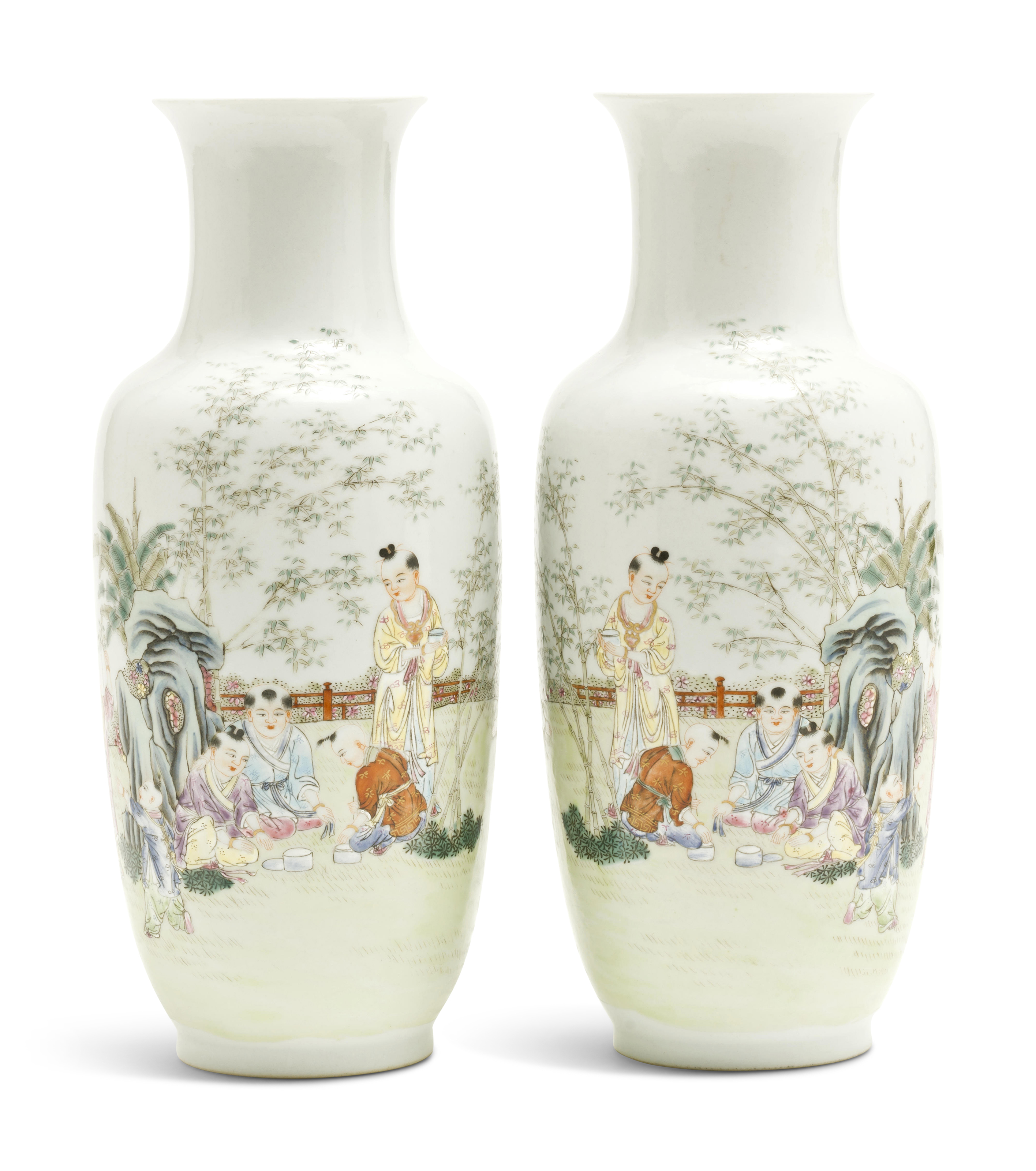 清光绪粉彩龙凤纹碗一对矾红六字楷书款, GUANGXU SIX-CHARACTER MARKS