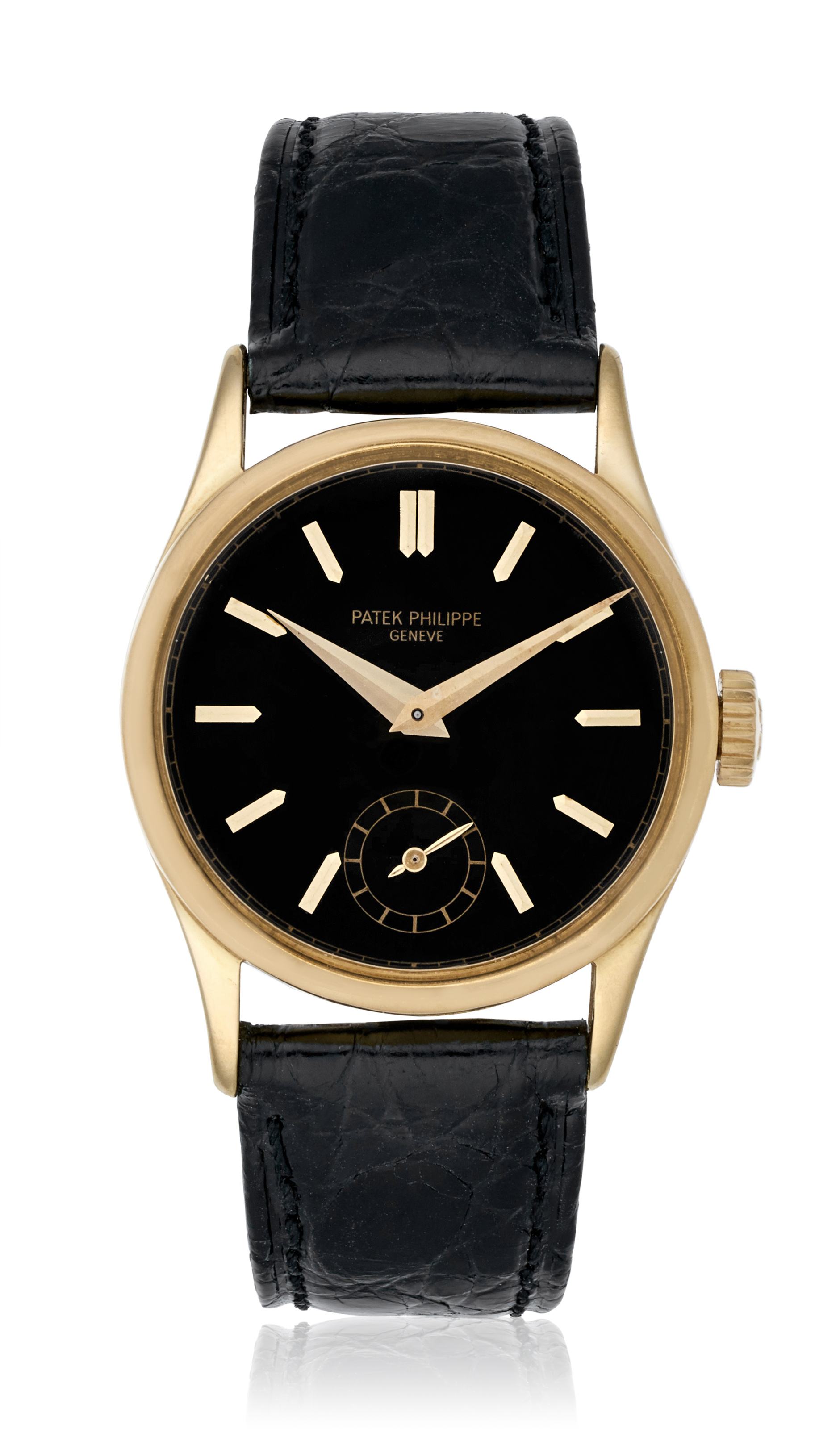 Bracelet Montre Patek Philippe Cuir Noir 21 Mm - Réf. 5069J - Occasion - Pour Montre De Luxe