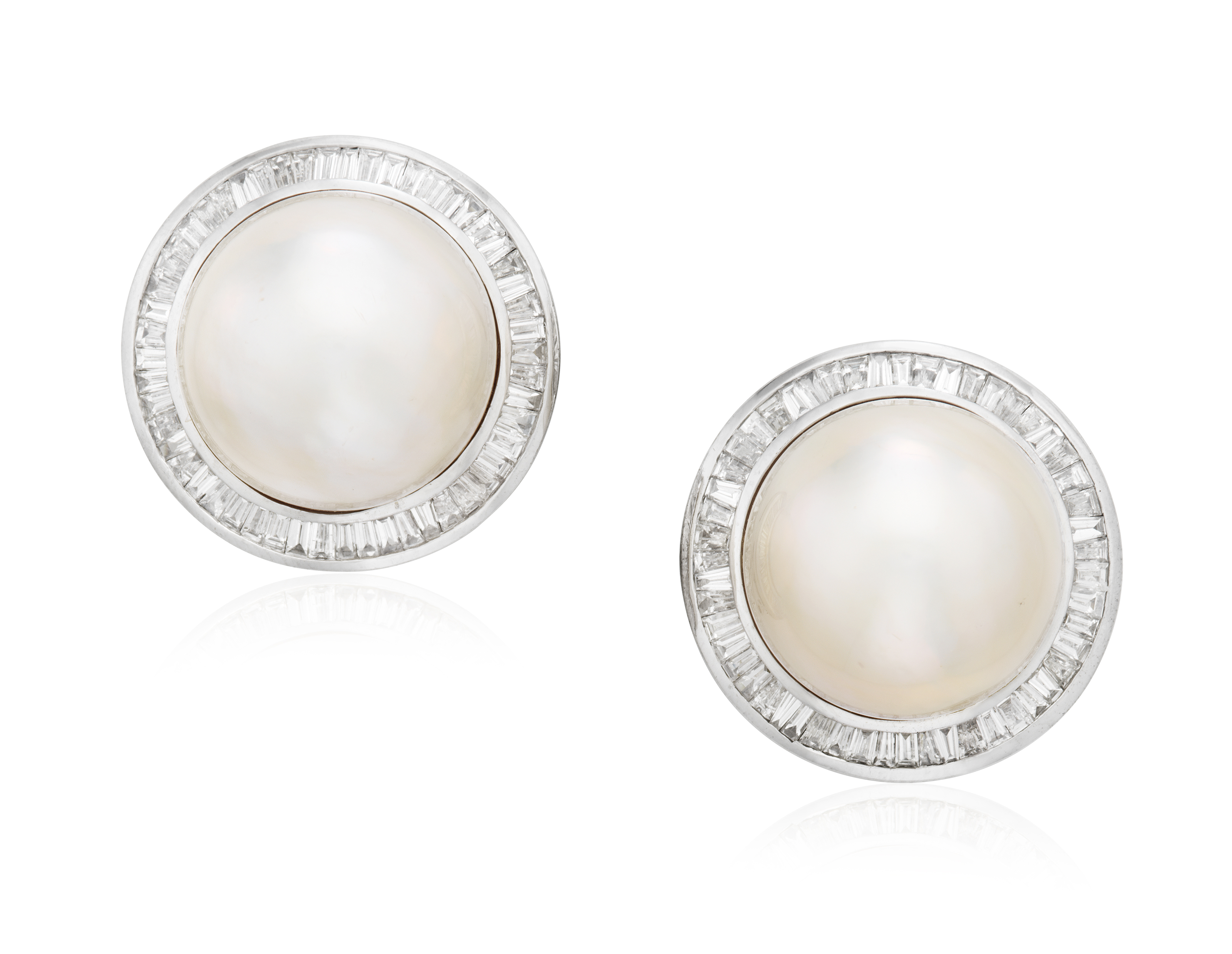 Mabe pearl and diamond earrings clearance