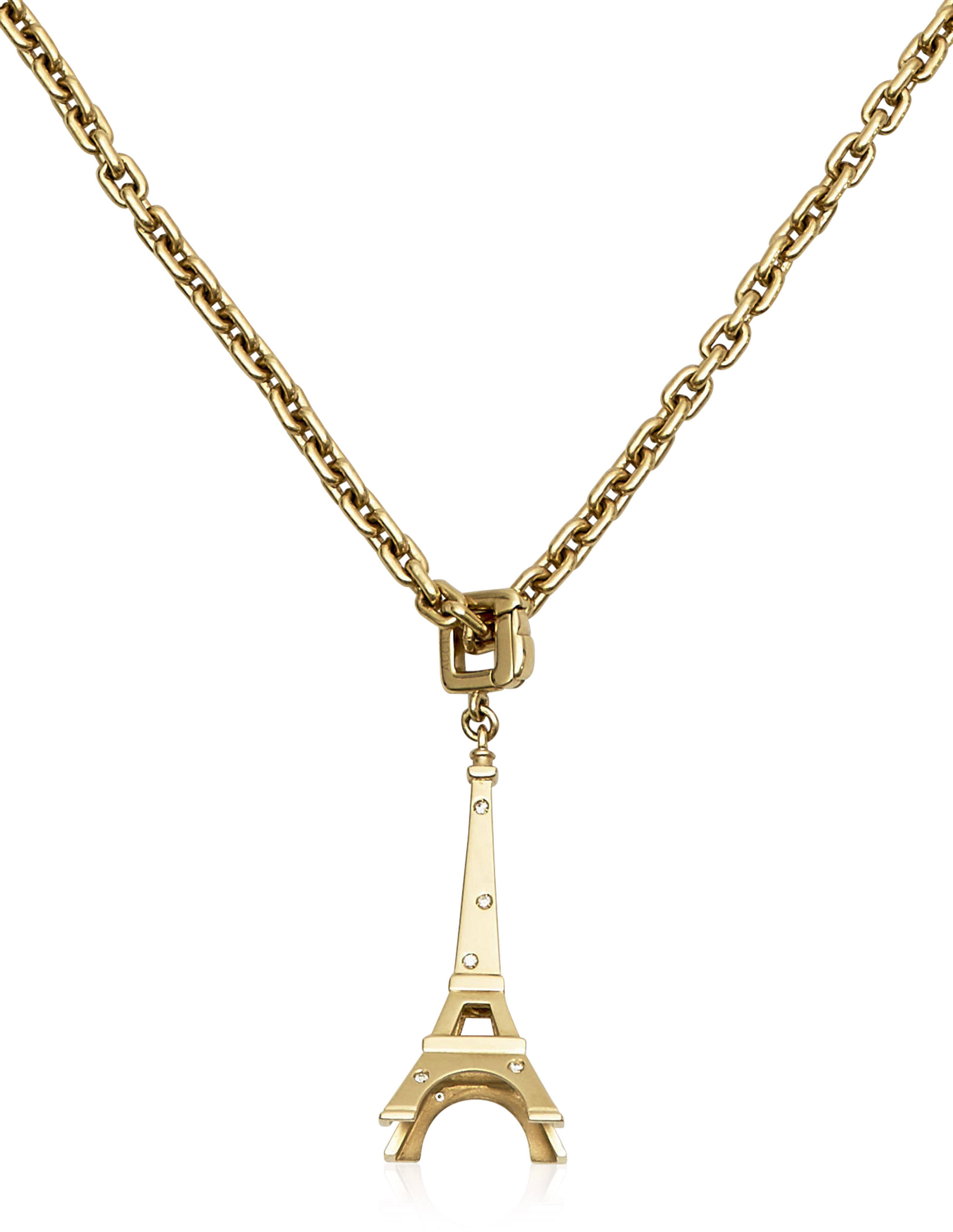 LOUIS VUITTON 'TAKE ME THERE EIFFEL TOWER' GOLD AND DIAMOND NECKLACE