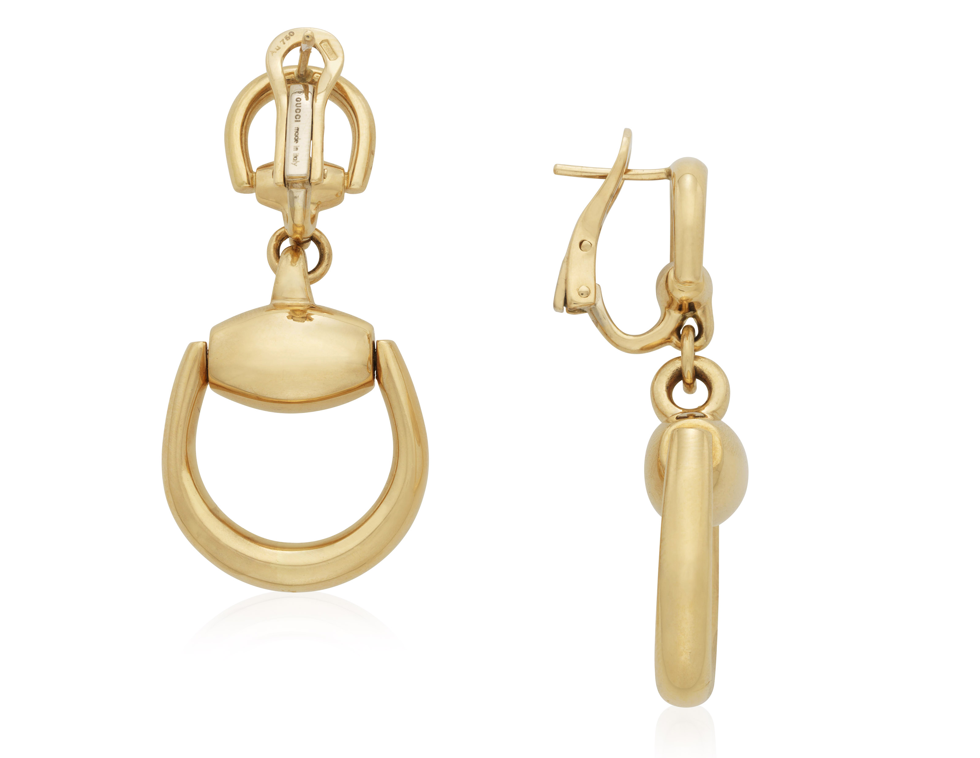 gucci horsebit earrings gold