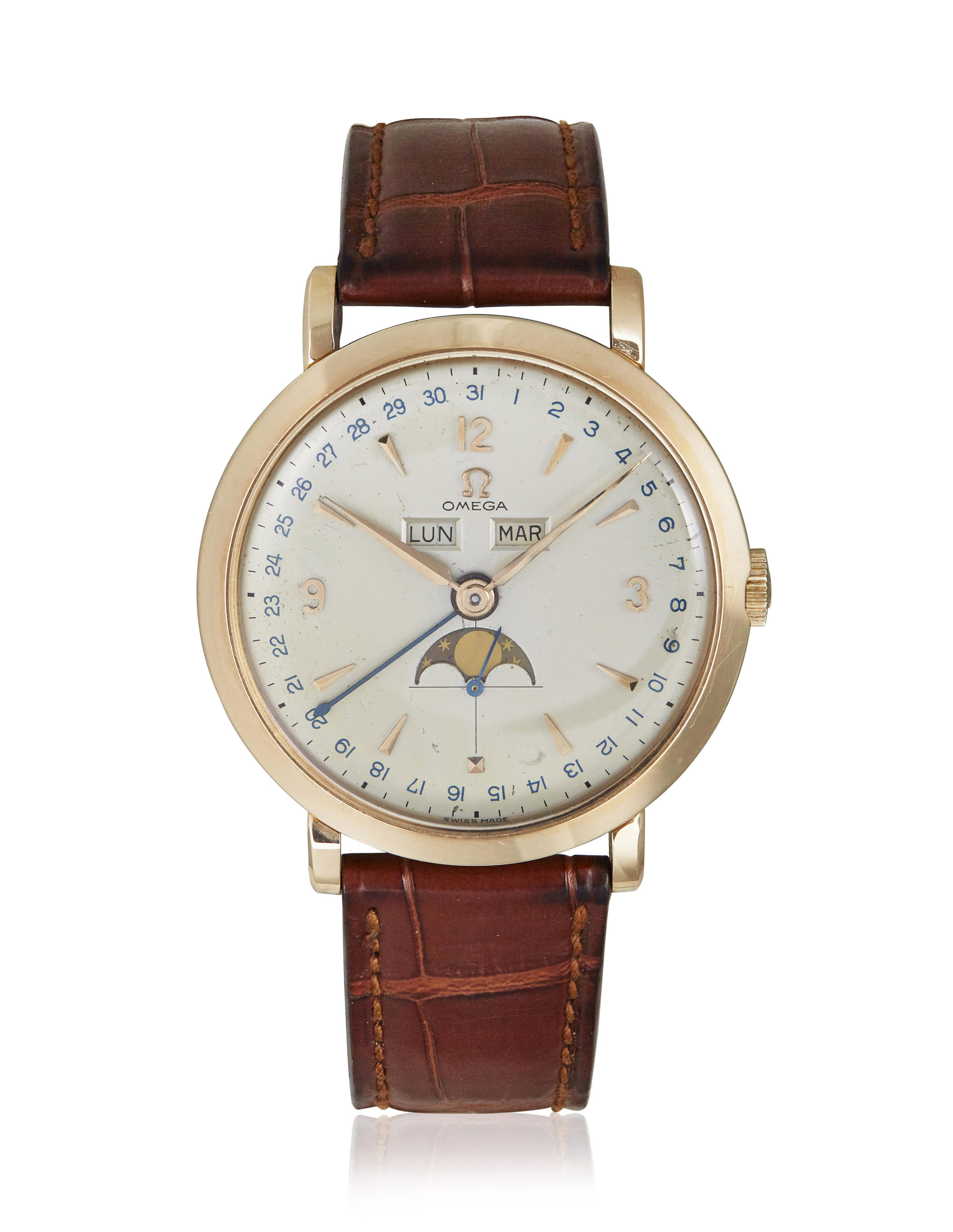 OMEGA, ASTRONOMICAL CALENDAR WRISTWATCH, REF. OT 2485, | Christie's