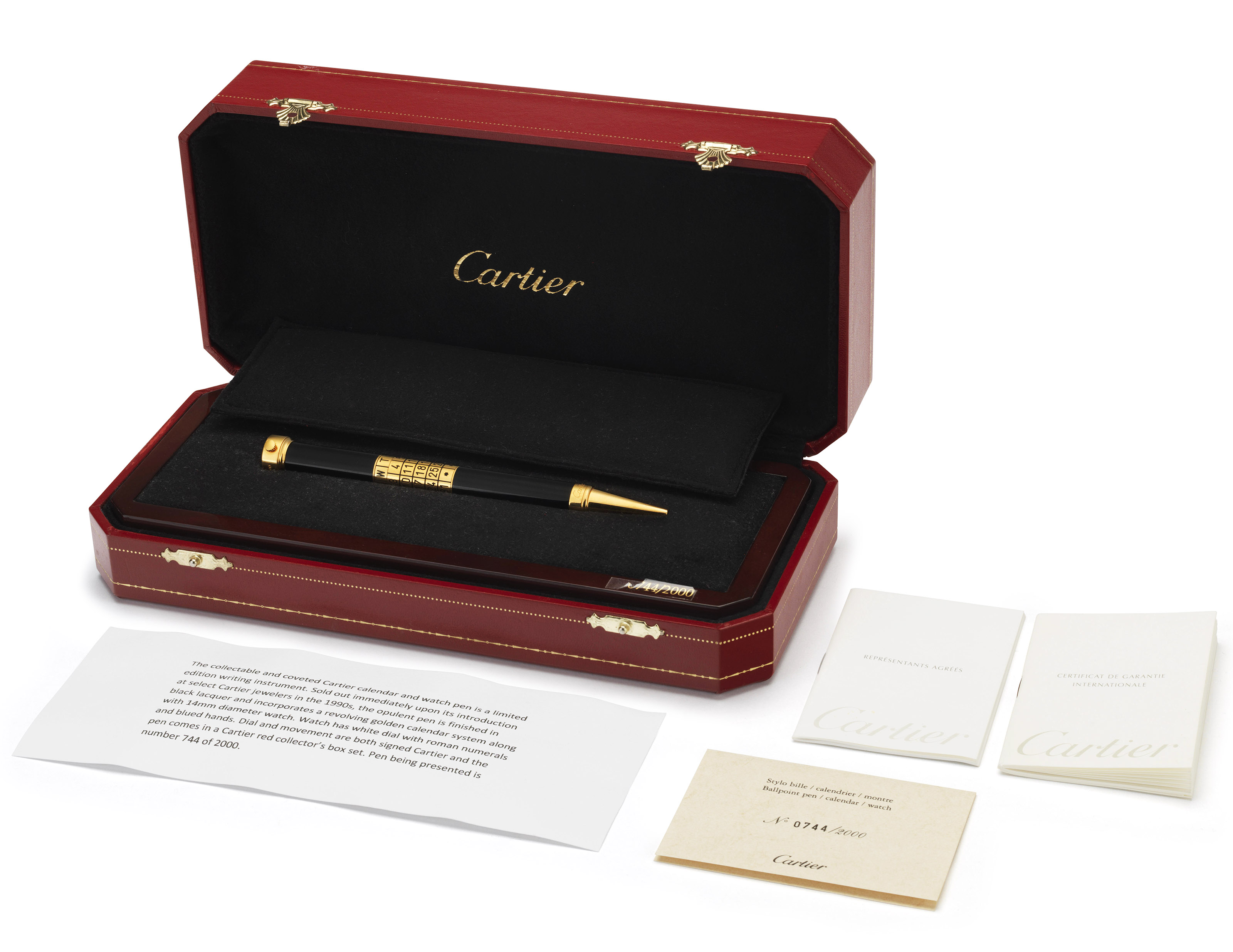 CARTIER, PEN WATCH WITH CALENDAR, LIMITED EDITION, | Christie's