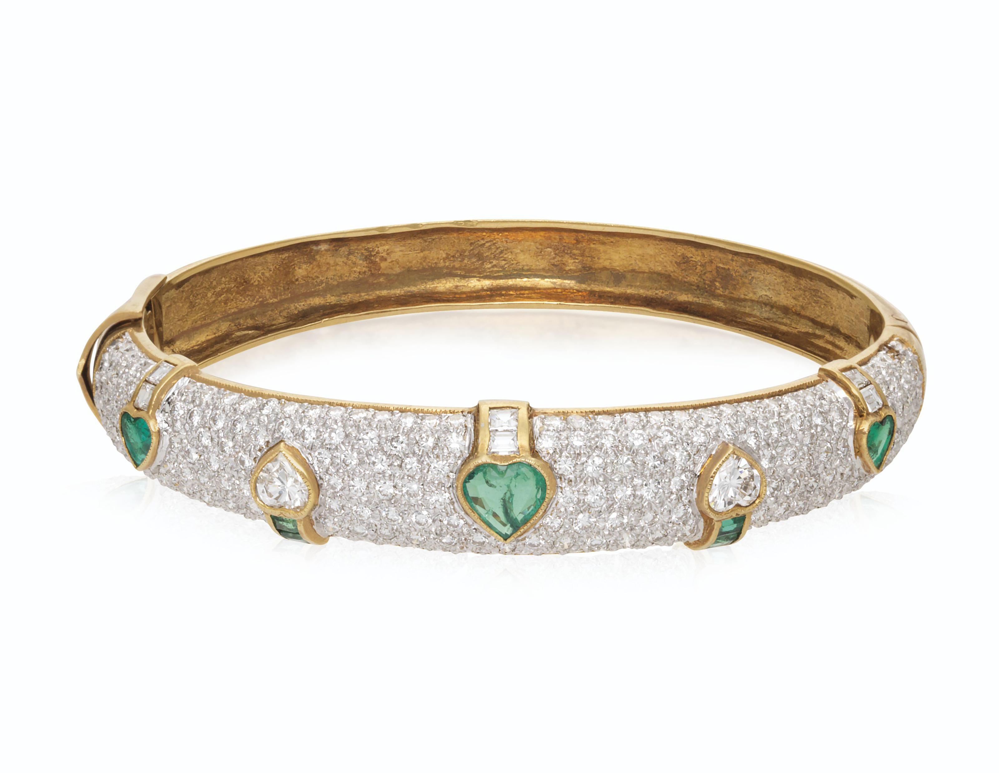 EMERALD AND DIAMOND SET BANGLE BRACELET, | Christieâs