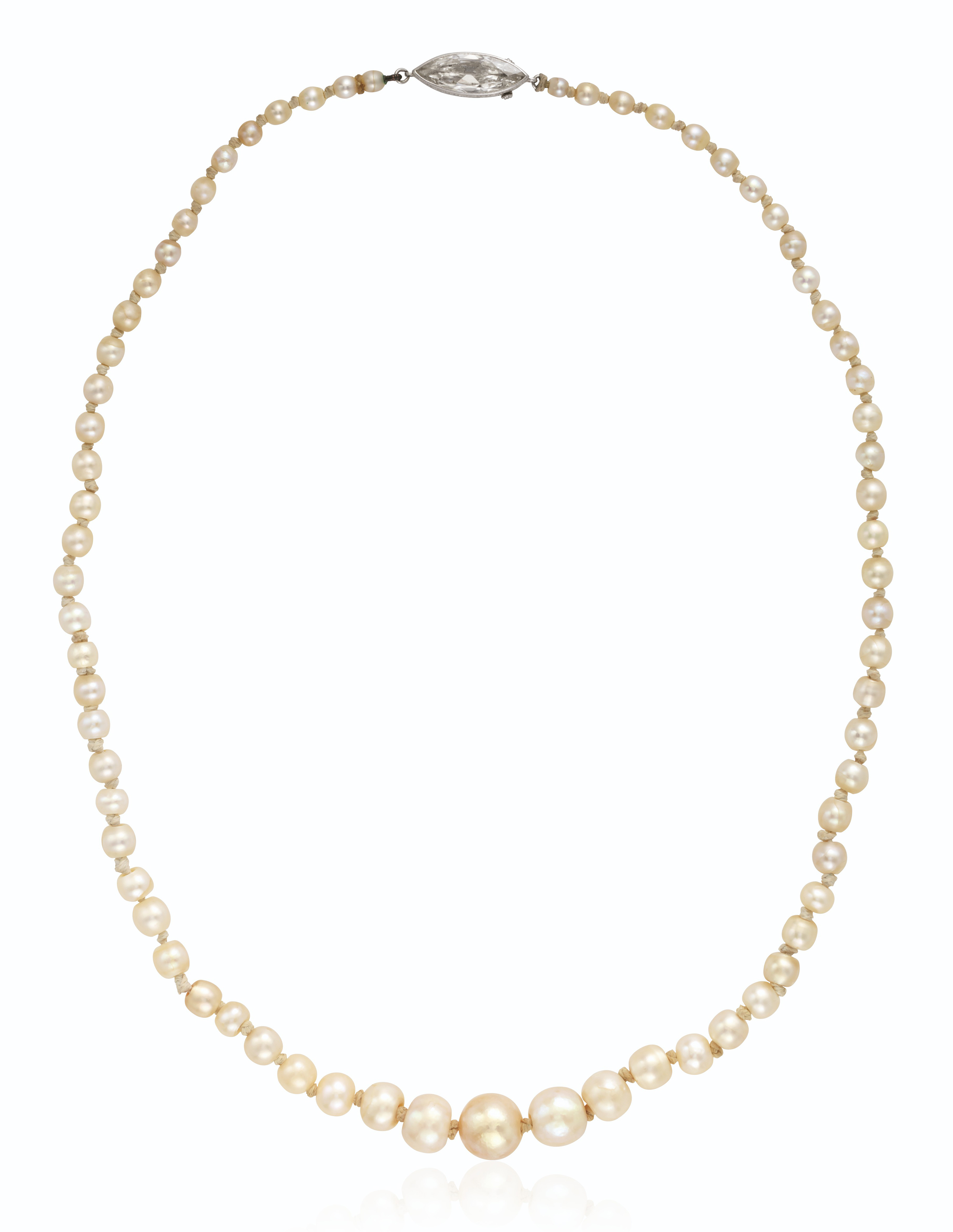 Catalog image of NATURAL PEARL AND DIAMOND NECKLACE WITH GIA REPORT