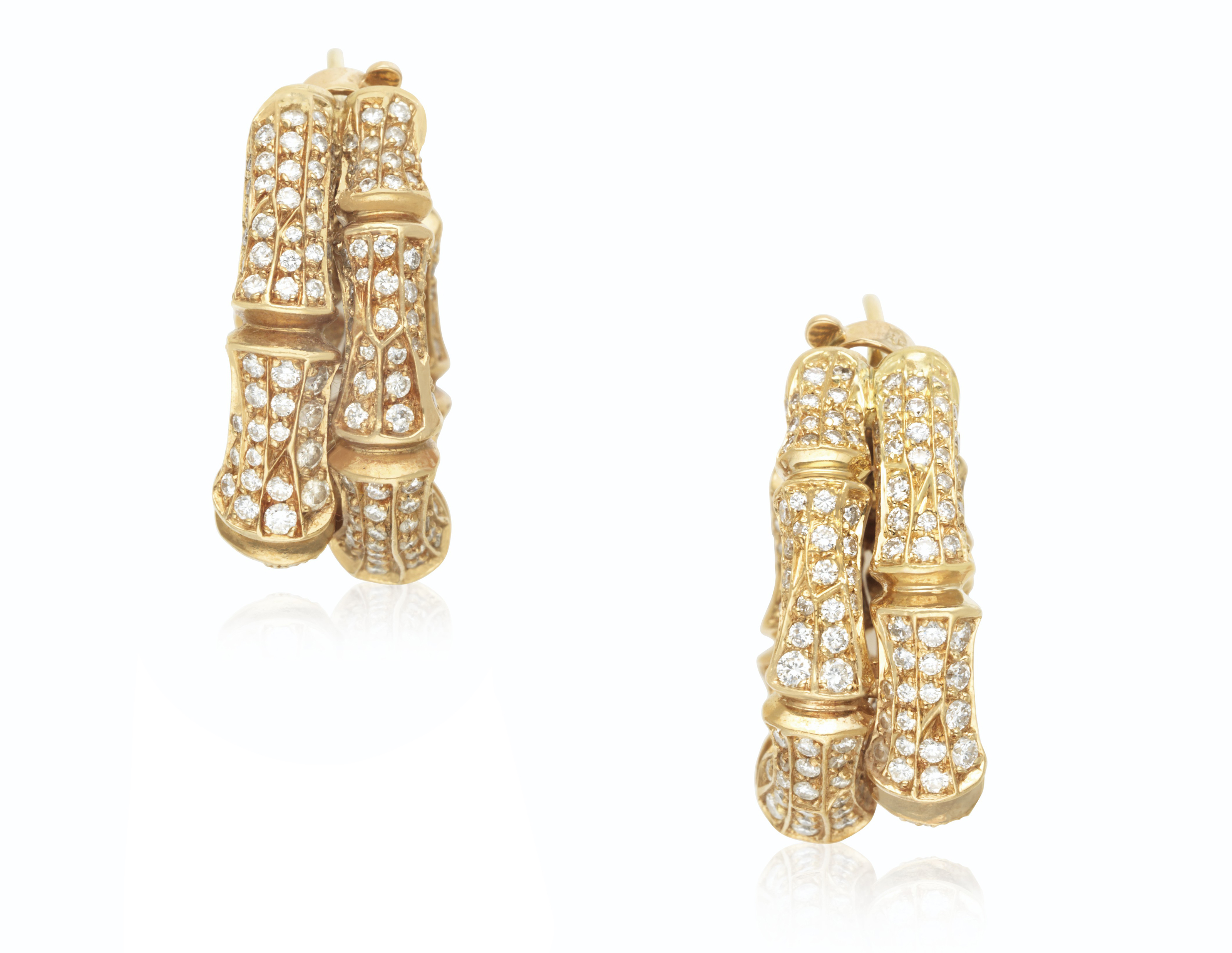CARTIER DIAMOND AND GOLD HOOP EARRINGS, Christie’s CARTIER DIAMOND AND
