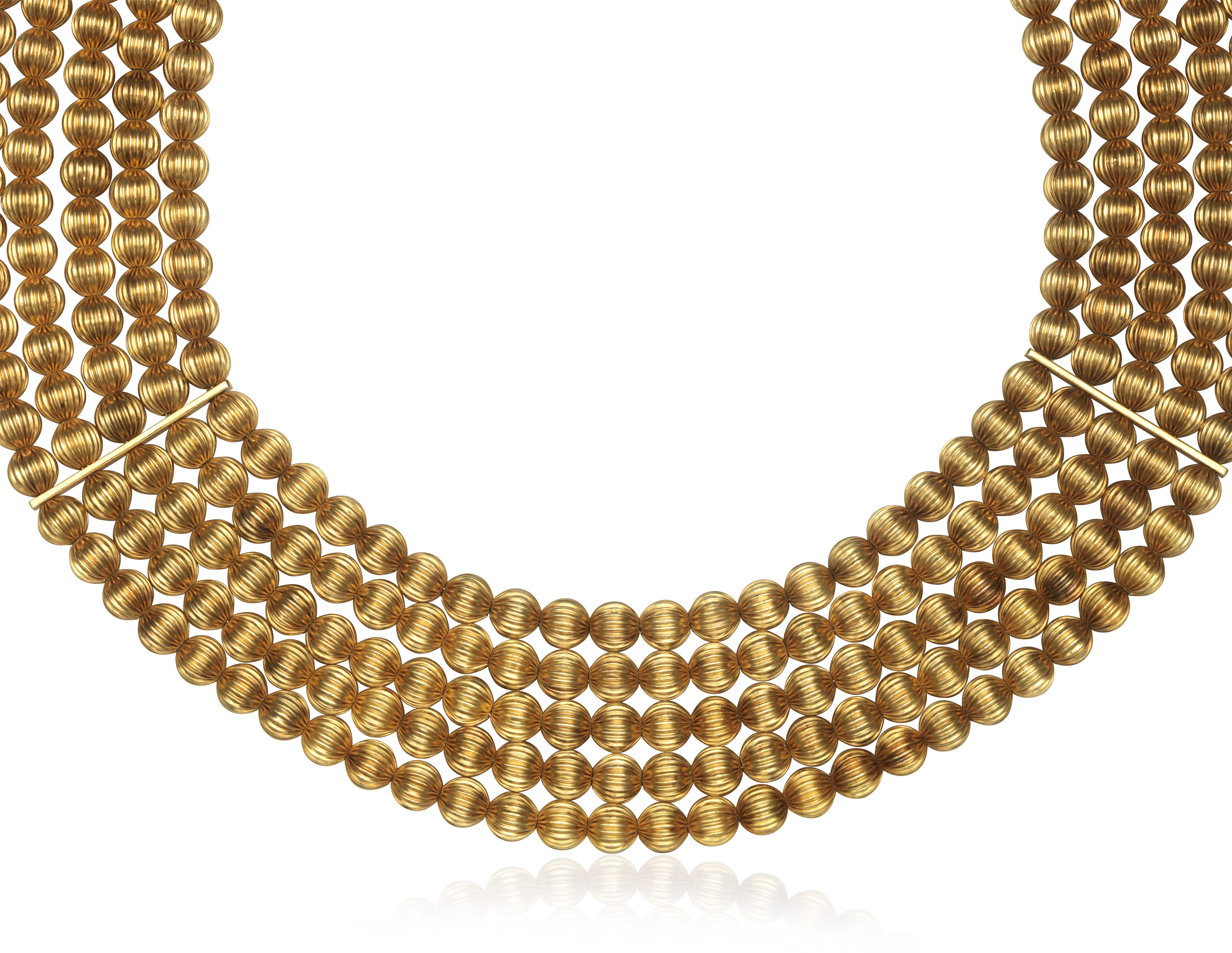 LALAOUNIS FLUTED GOLD BEAD NECKLACE, Christie’s
