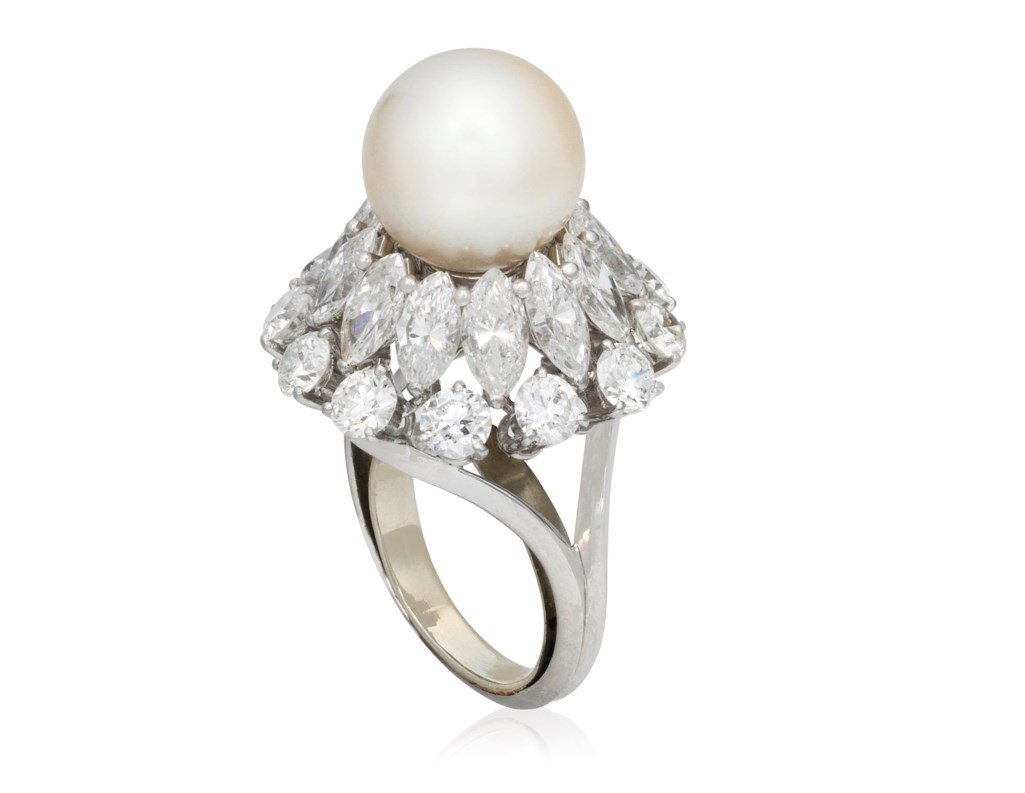 39 Cultured Pearl & Diamond Ring main image 1