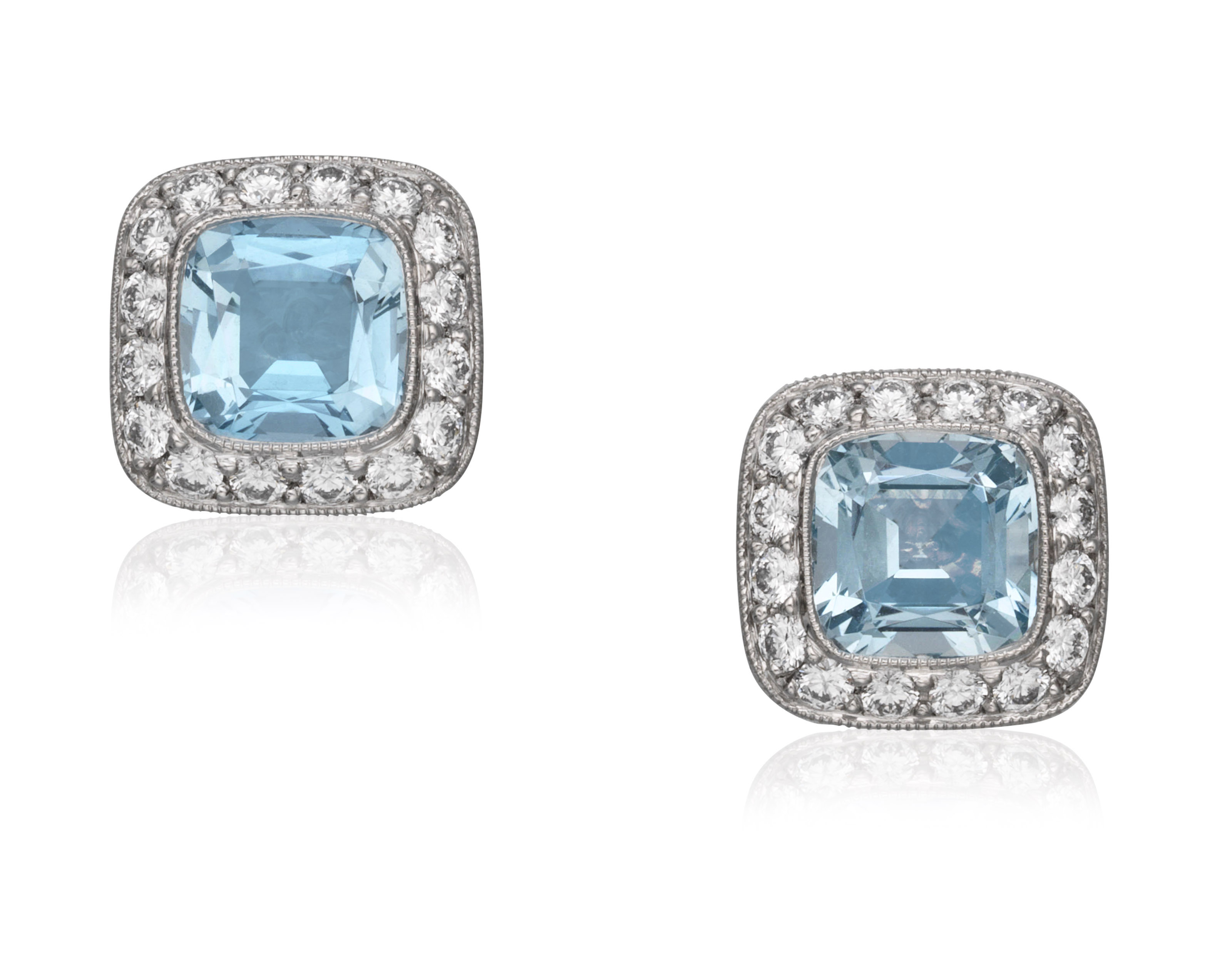 TIFFANY & CO. DIAMOND AND AQUAMARINE EARRINGS, | Christie’s