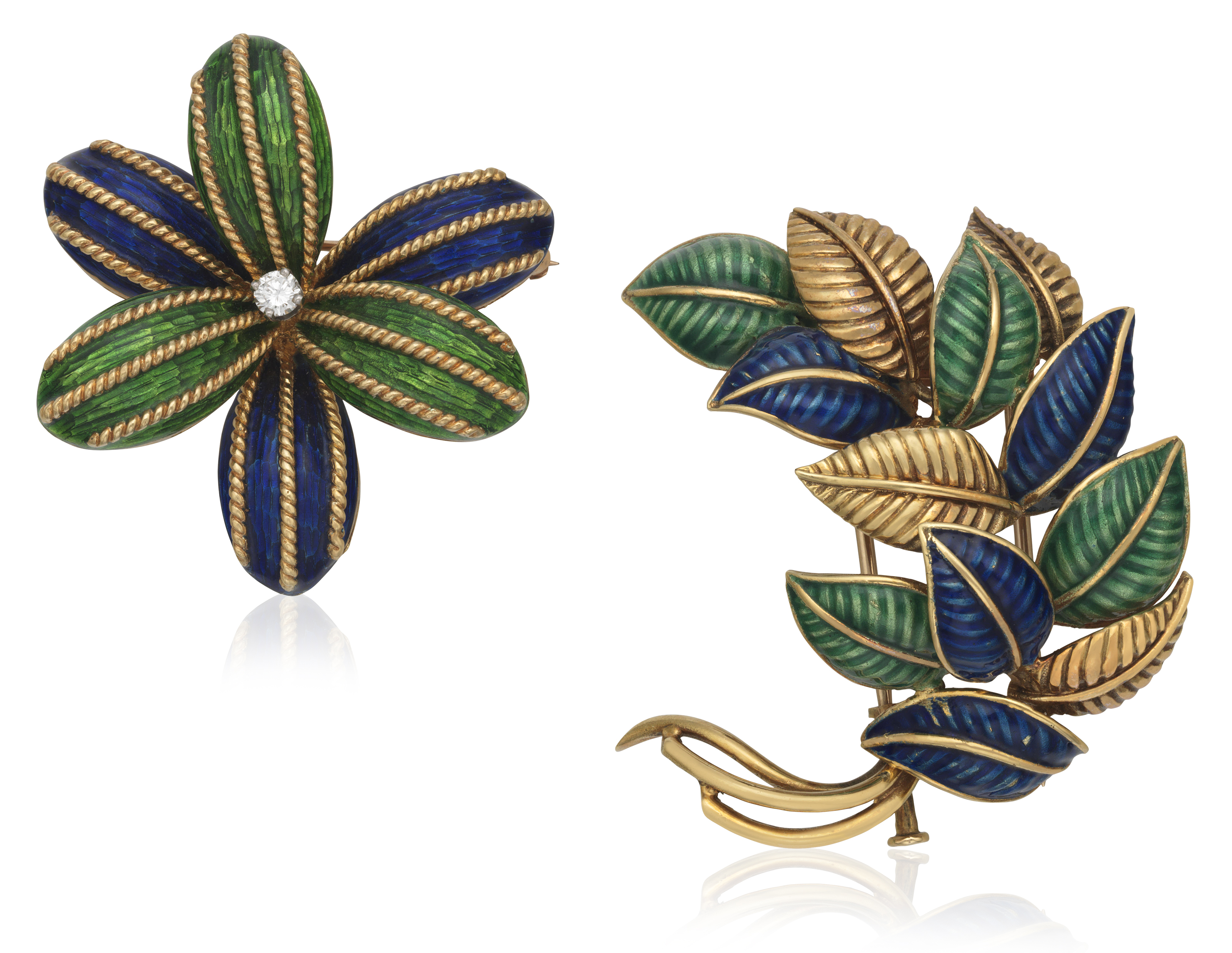 GROUP OF ENAMEL BROOCHES, Christie’s
