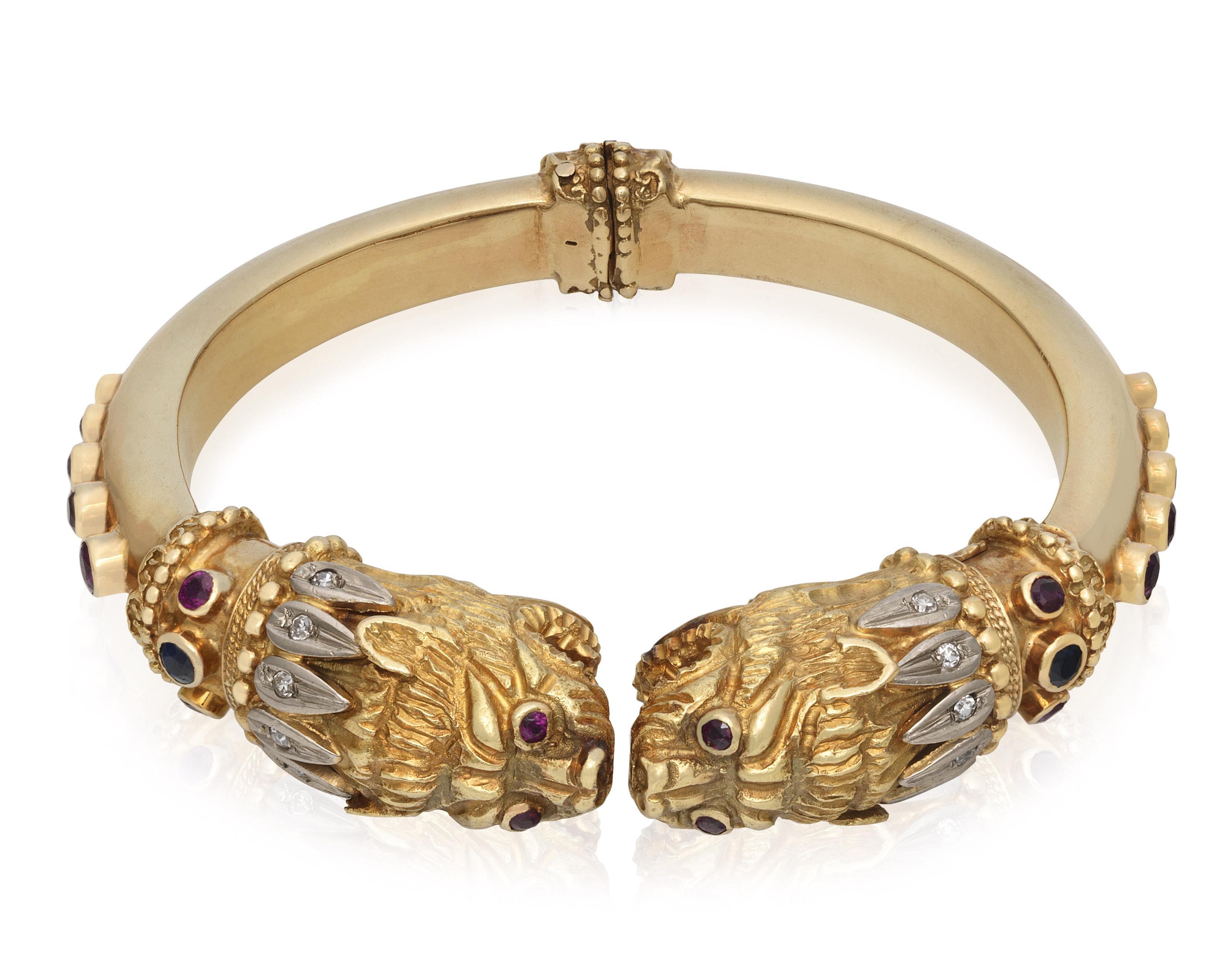 LALAOUNIS GOLD LION'S HEAD BANGLE BRACELET, Christie’s LALAOUNIS GOLD