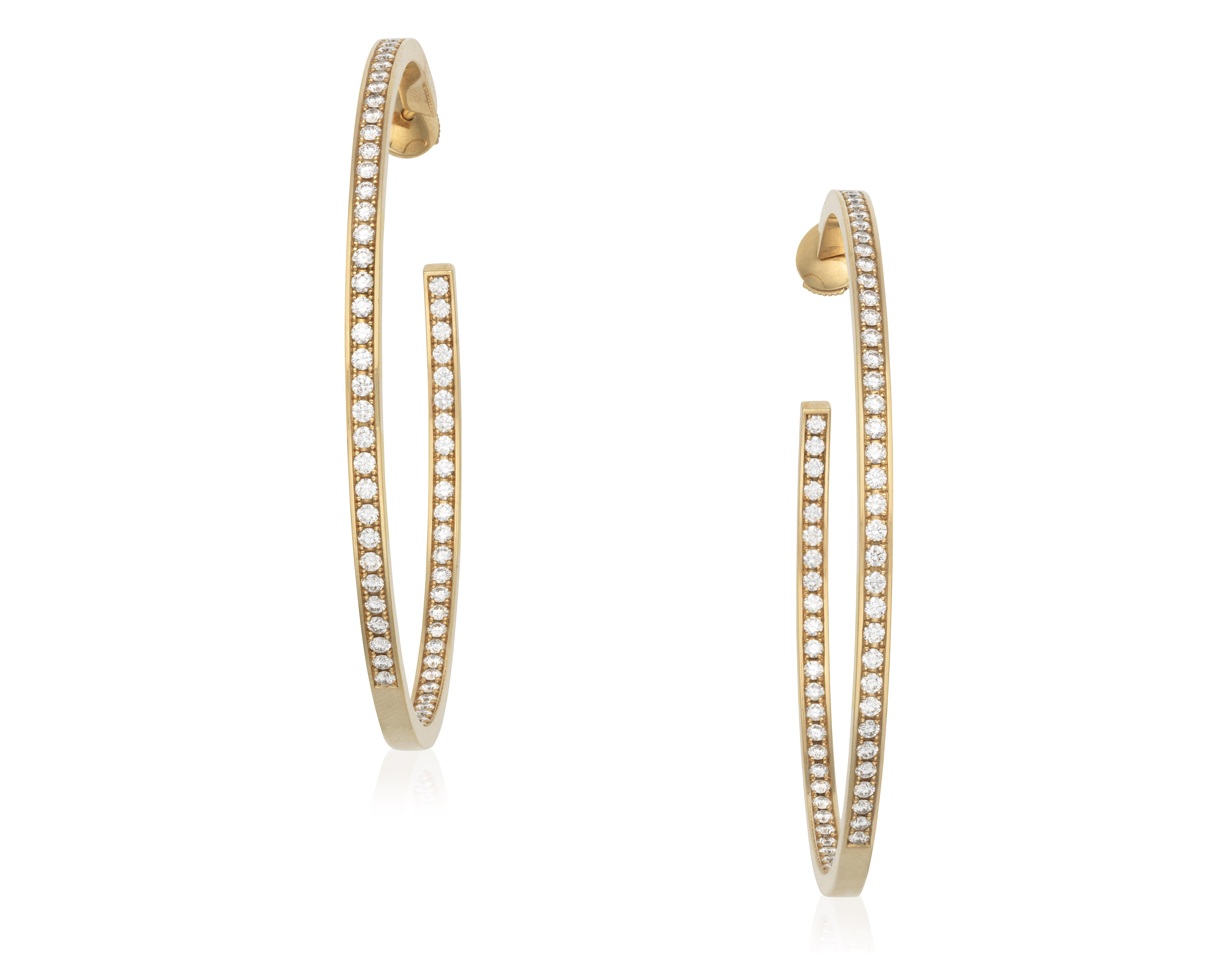 CARTIER DIAMOND SET YELLOW GOLD HOOP EARRINGS Christie s