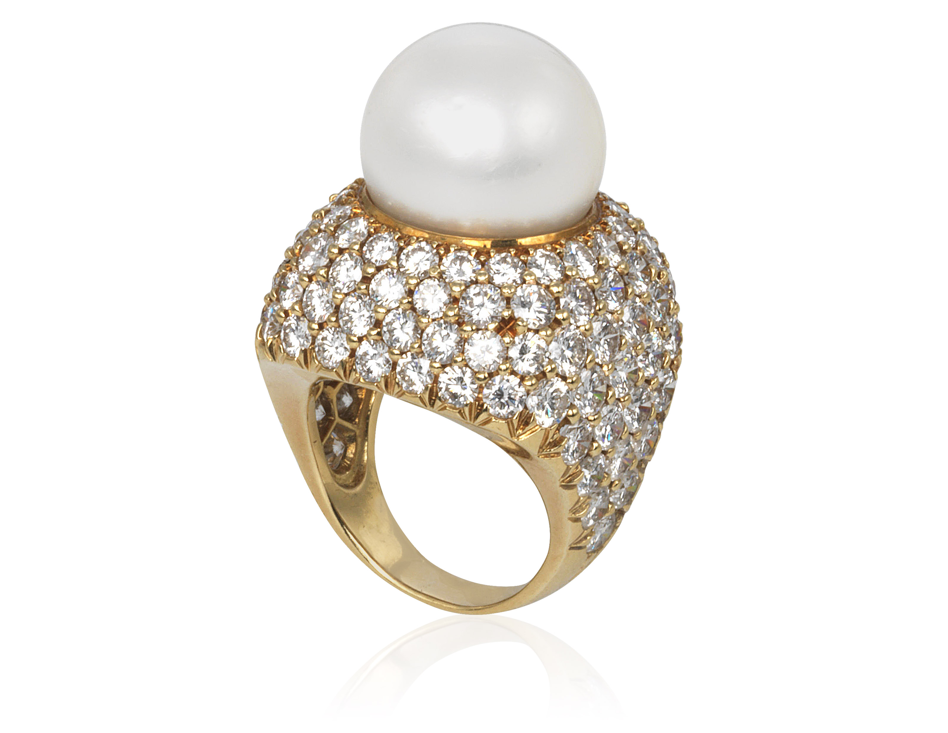 Catalog image of CULTURED PEARL AND DIAMOND RING