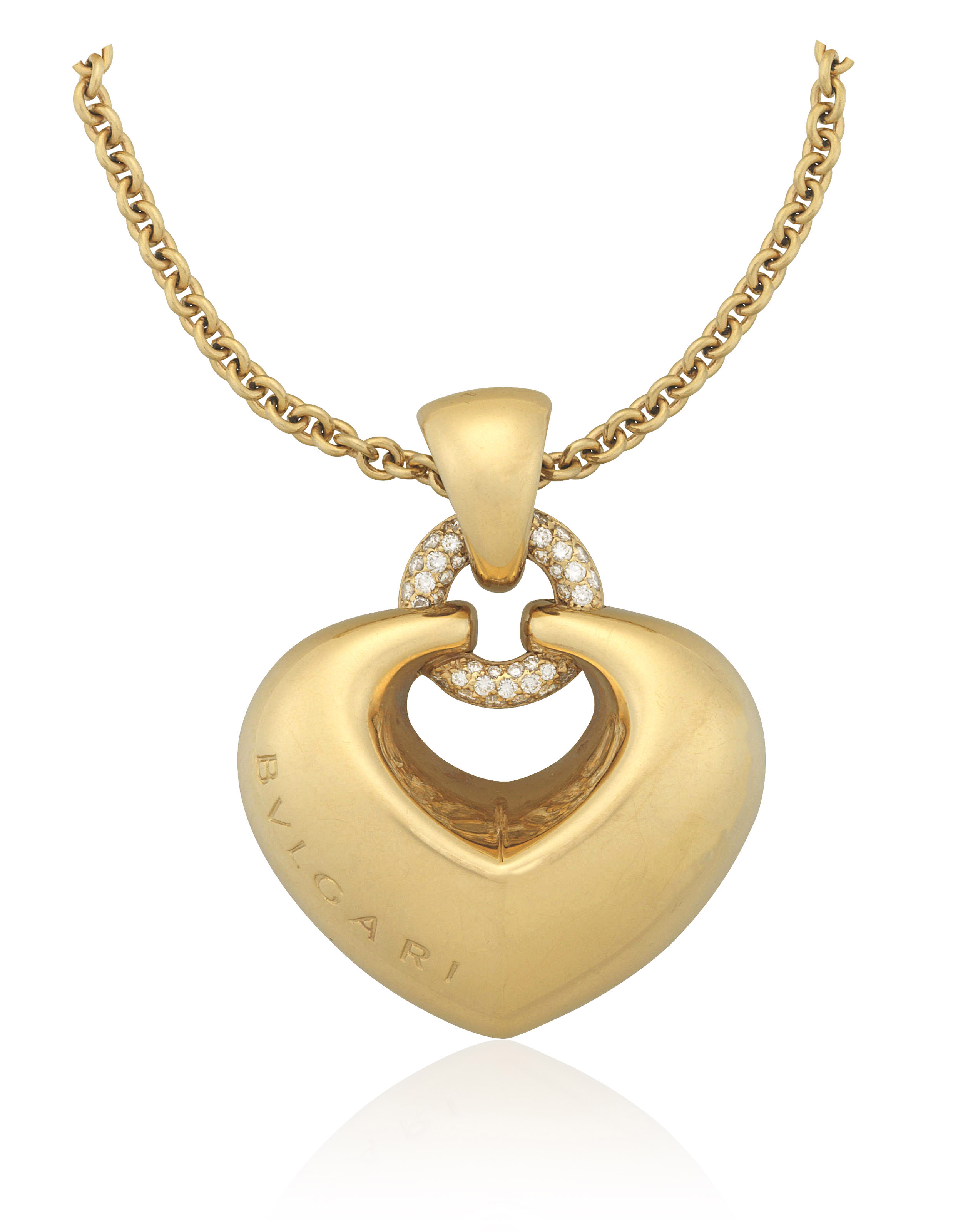 bvlgari diamond heart pendant