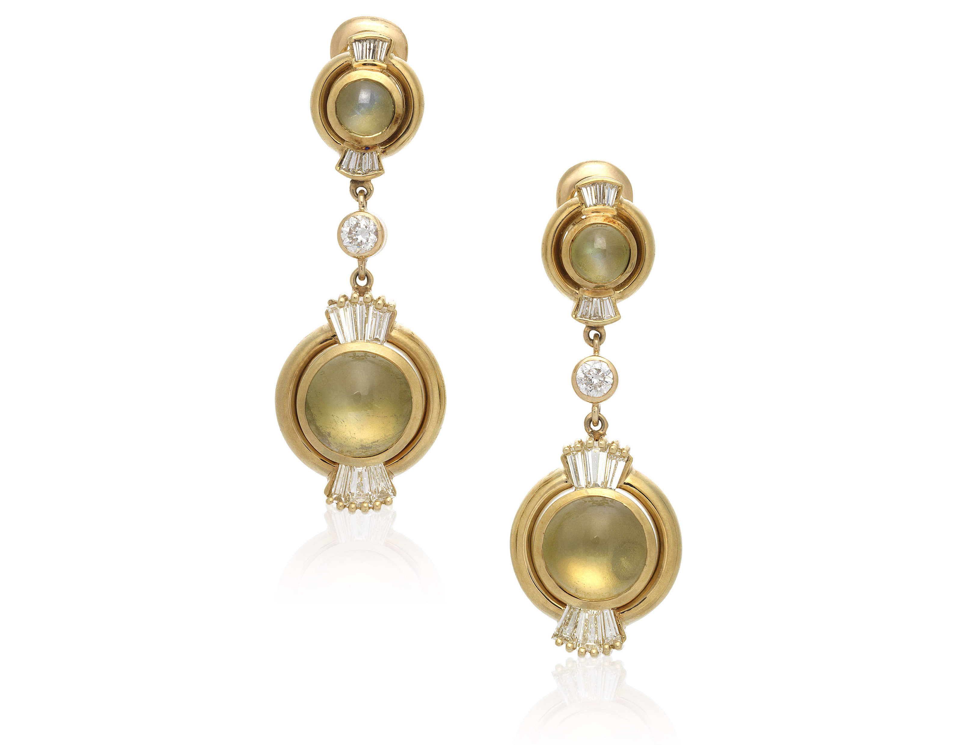 CAT'S EYE CHRYSOBERYL AND DIAMOND DROP EARRINGS, | Christie’s