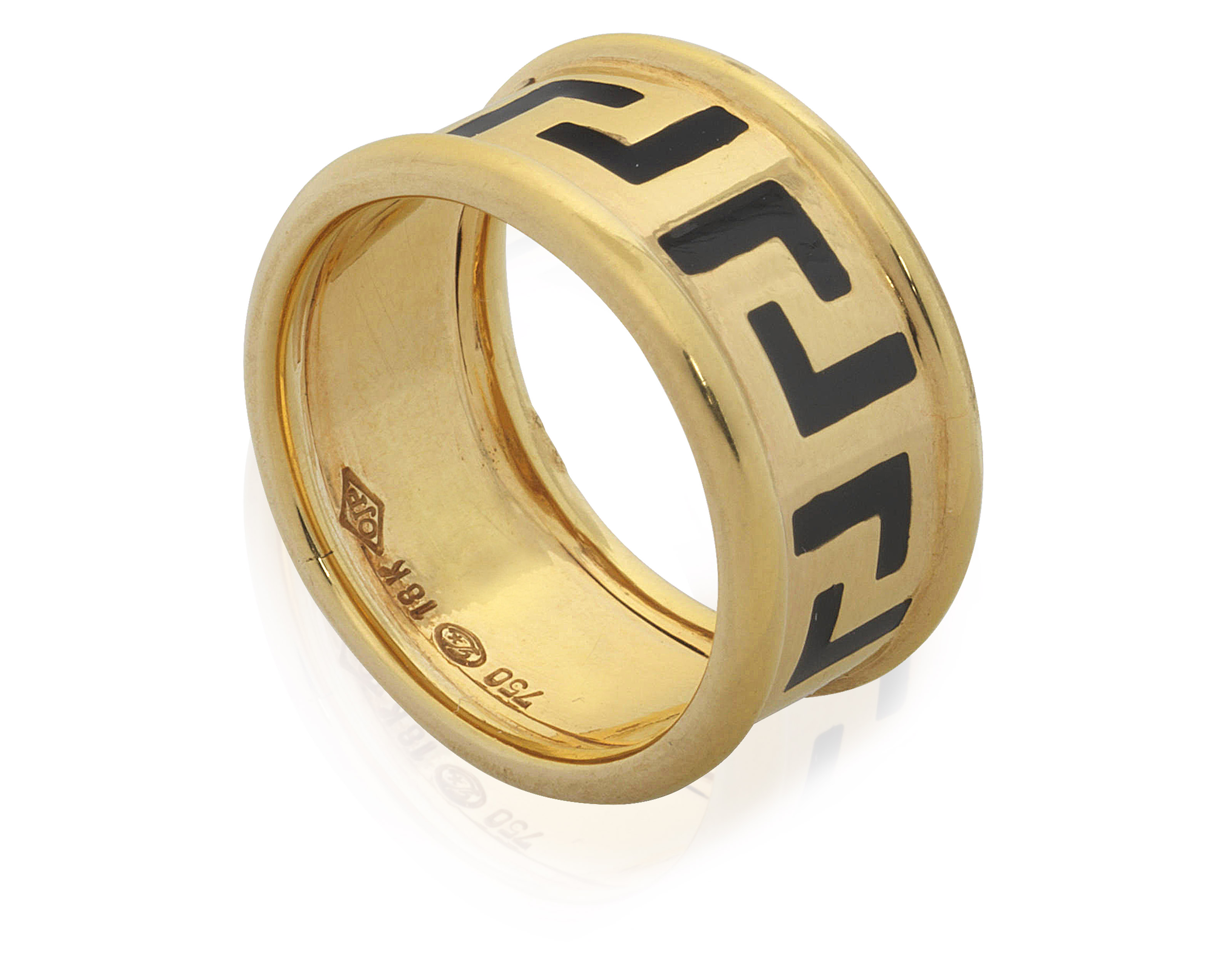 Versace ring black and gold Clearance