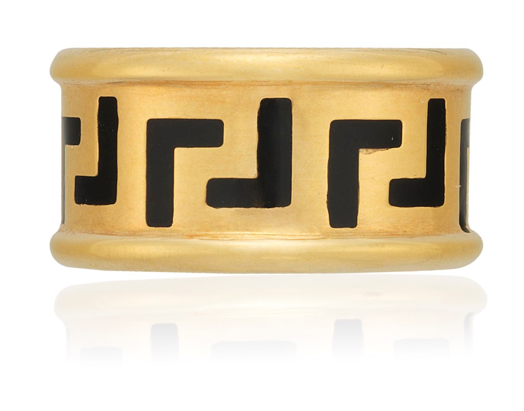 Versace logo enamel ring Clearance