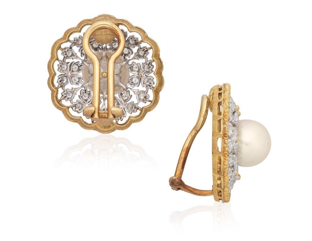 BUCCELLATI CULTURED PEARL AND DIAMOND EARRINGS, Christie’s