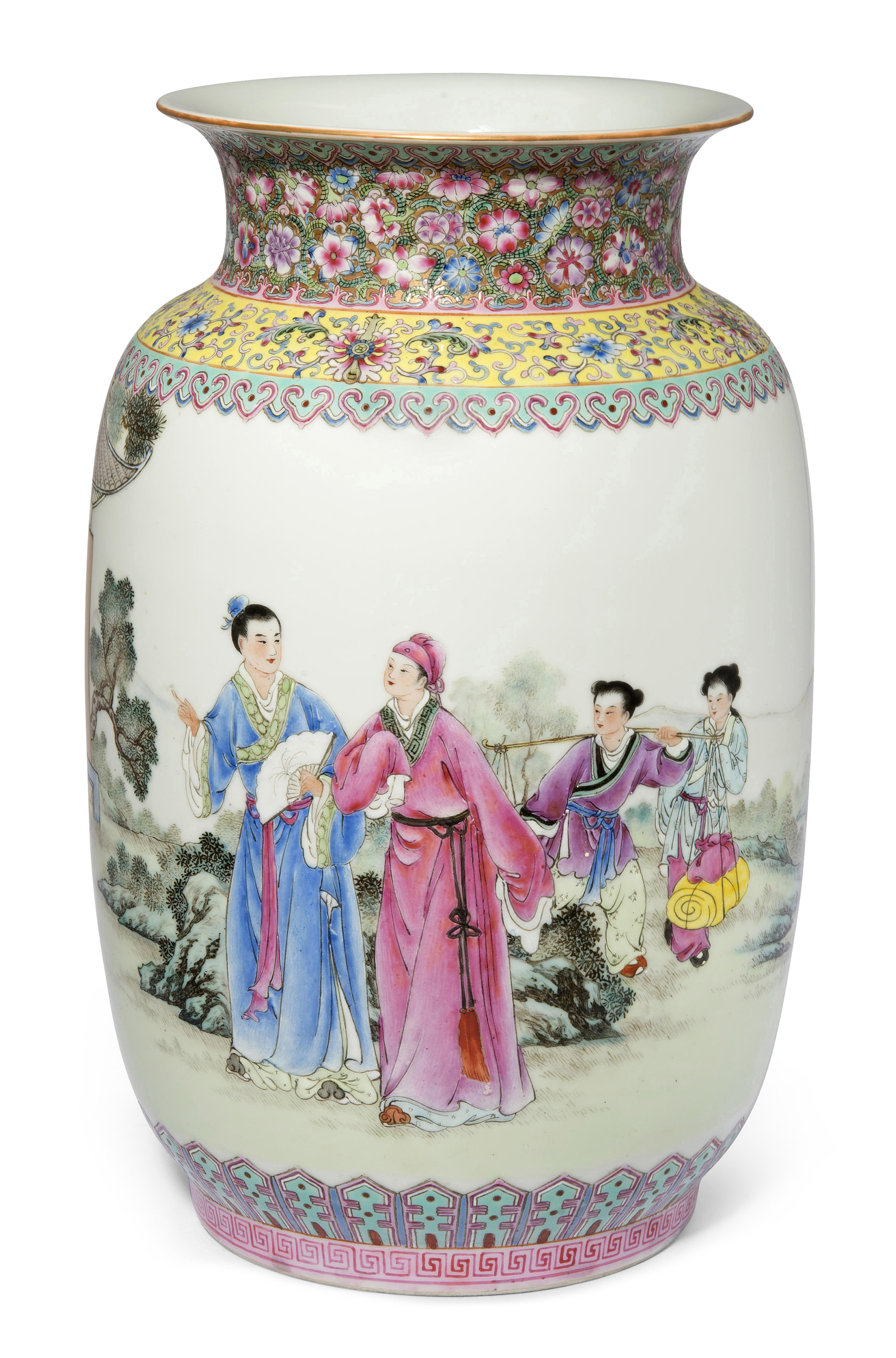 清康熙青花缠枝莲纹杯及碟一组六件, KANGXI PERIOD (1662-1722