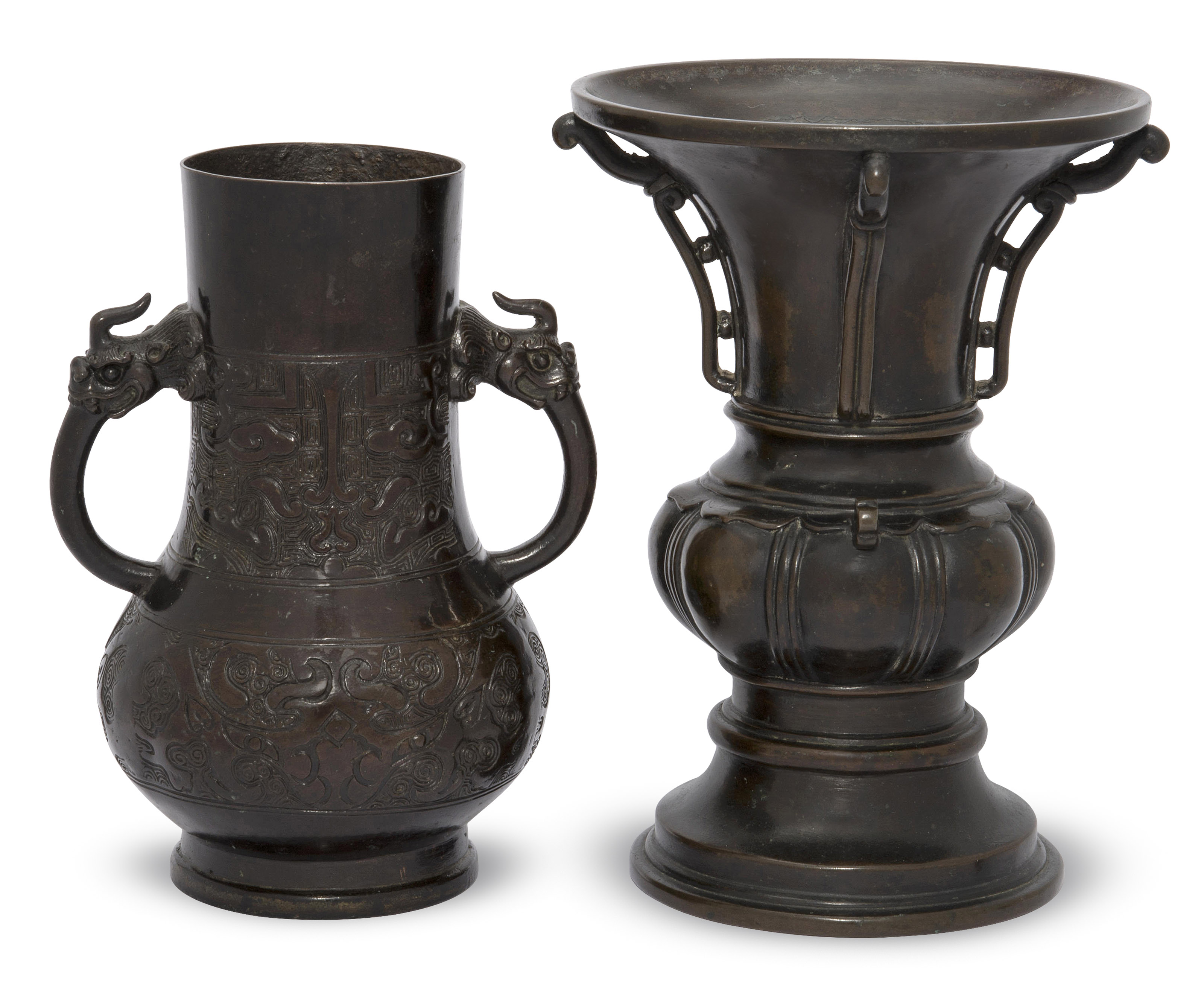 A BRONZE VASE, GU AND AN 'ARCHAISTIC' VASE, 17TH CENTURY Christie’s