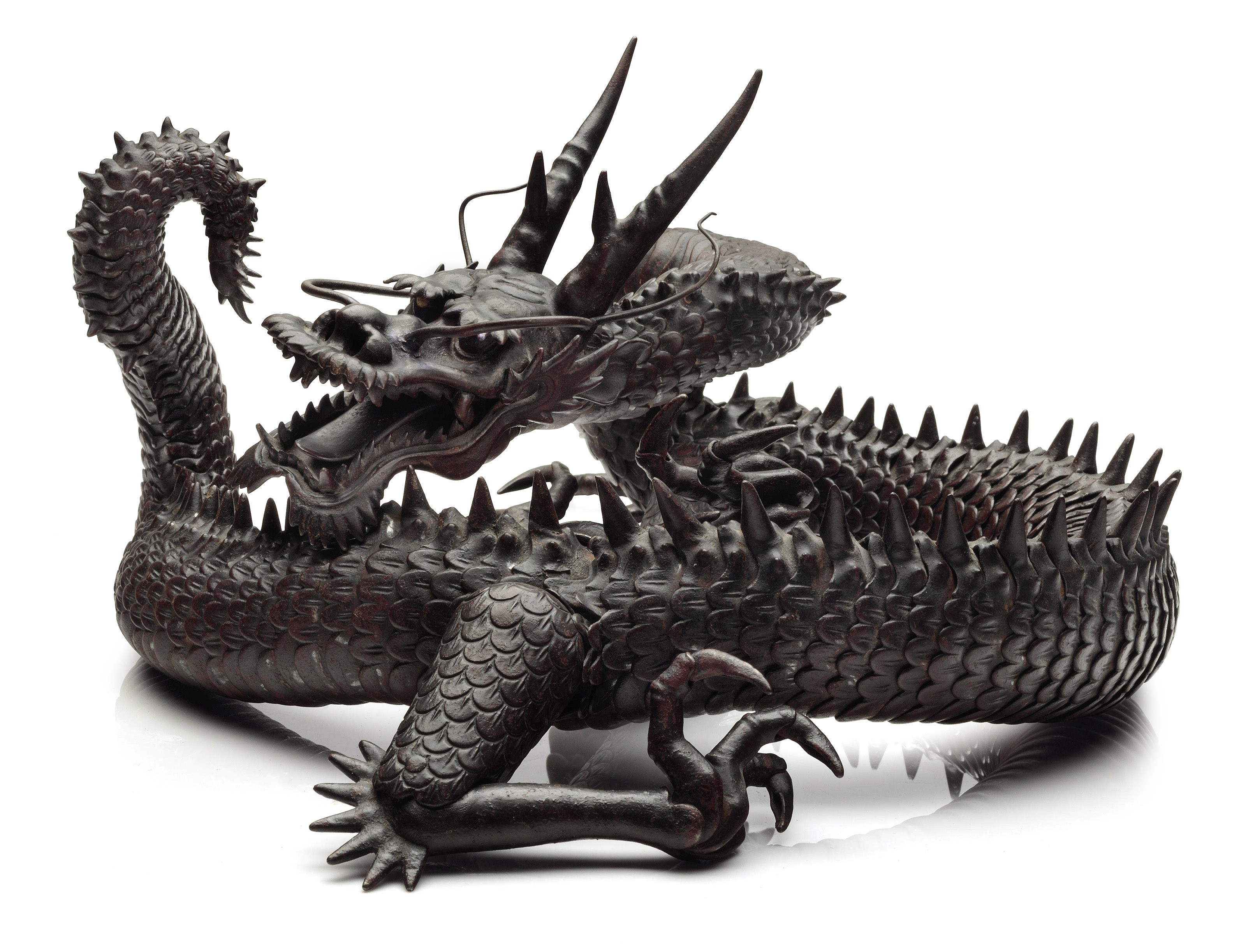 AN IRON ARTICULATED MODEL OF A DRAGON, MEIJI-TAISHO PERIOD (EARLY