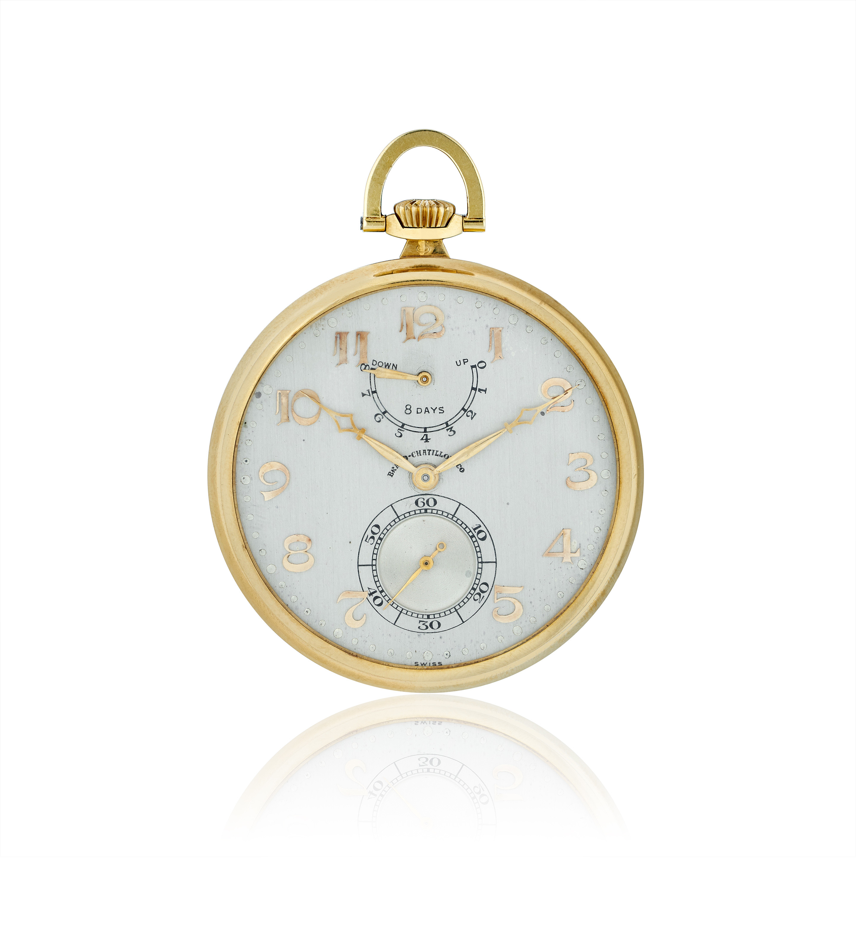 CRESARROW W. CO. 8 DAYS POCKET WATCH, RETAILED BY BRAND-CHATILLON CO ...